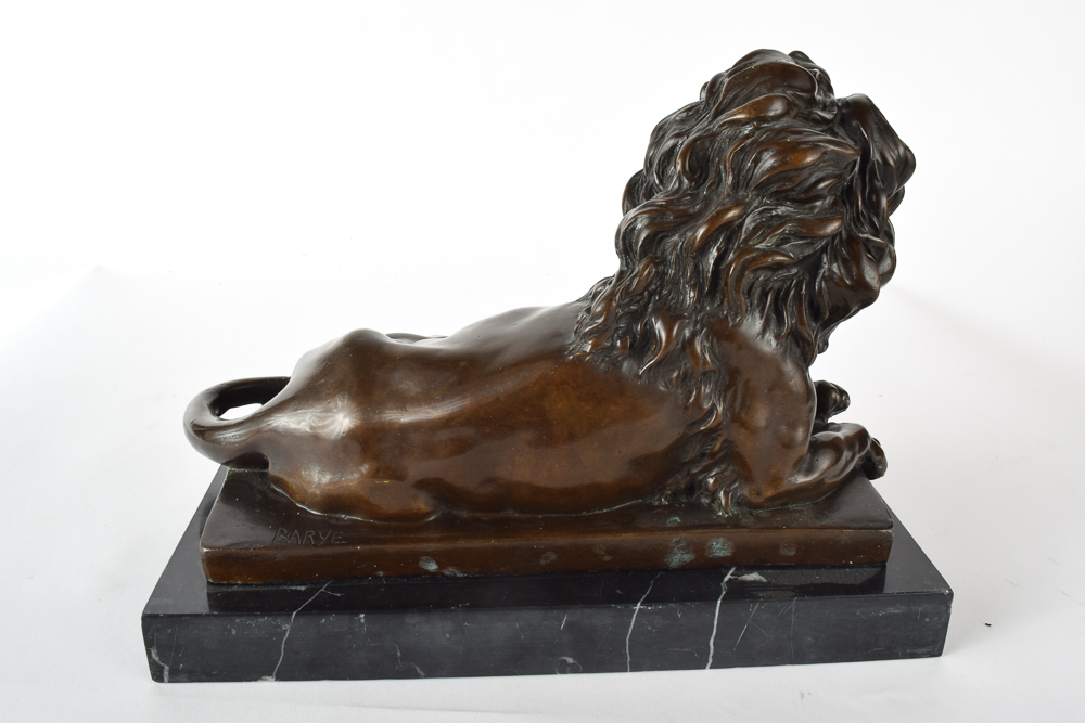 Barye Bronze Lion Bookends