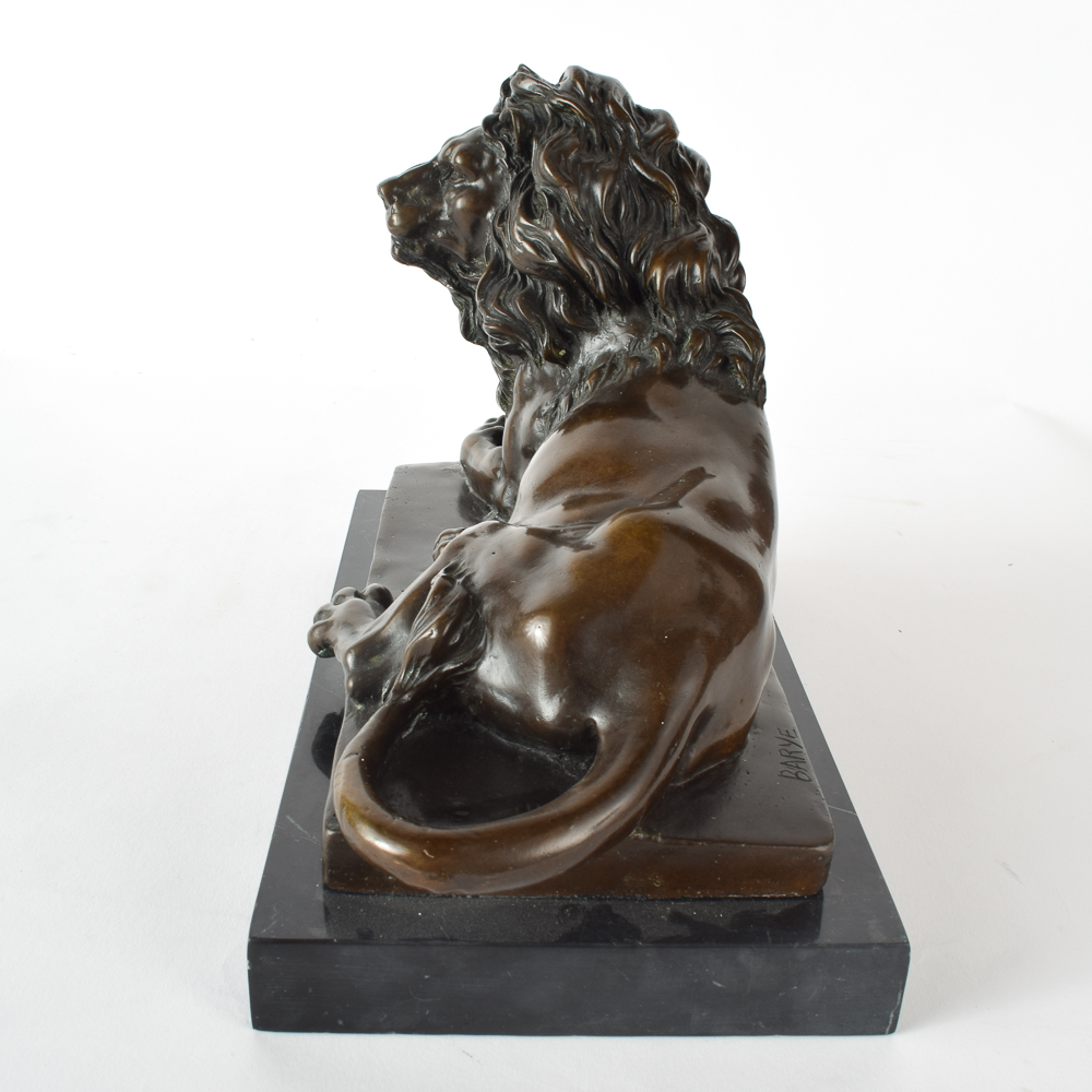 Barye Bronze Lion Bookends