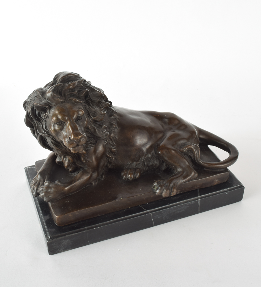 Barye Bronze Lion Bookends