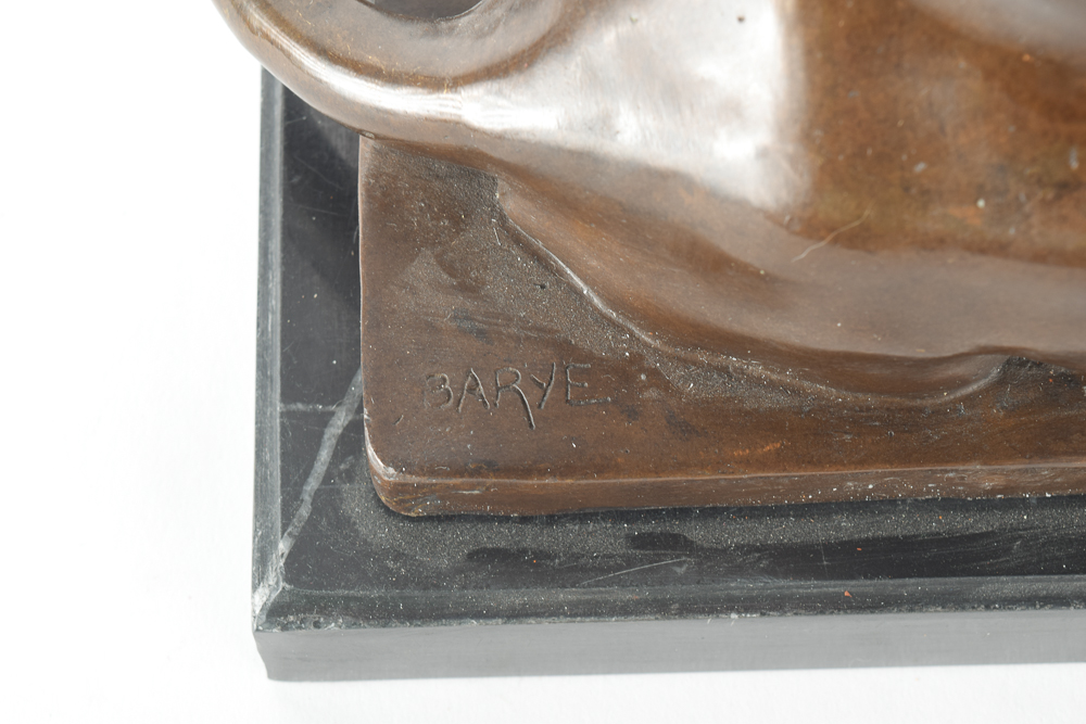 Barye Bronze Lion Bookends