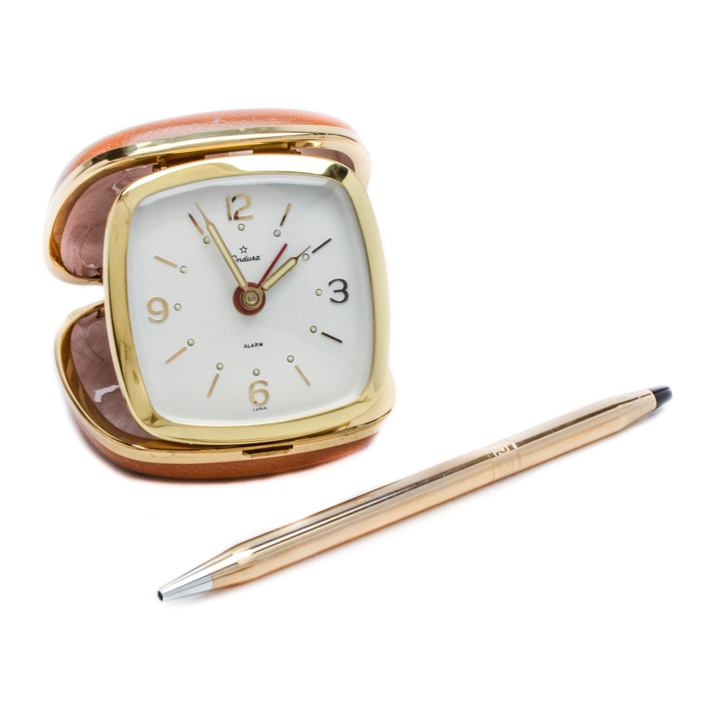 Cross Pen and Endura Travel Alarm Clock