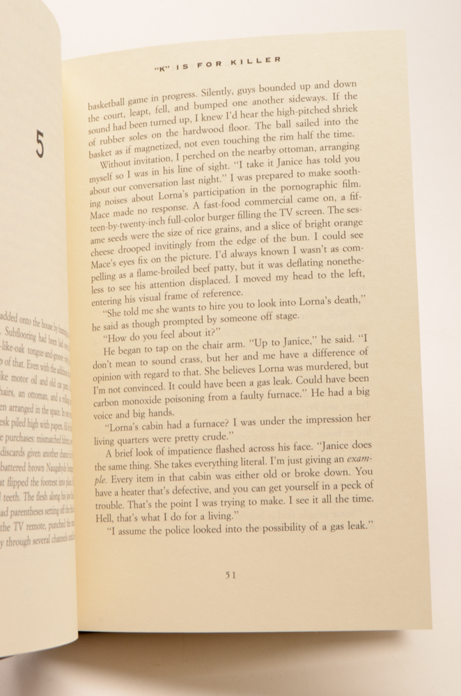 Signed First Edition "'K' is for Killer" by Sue Grafton