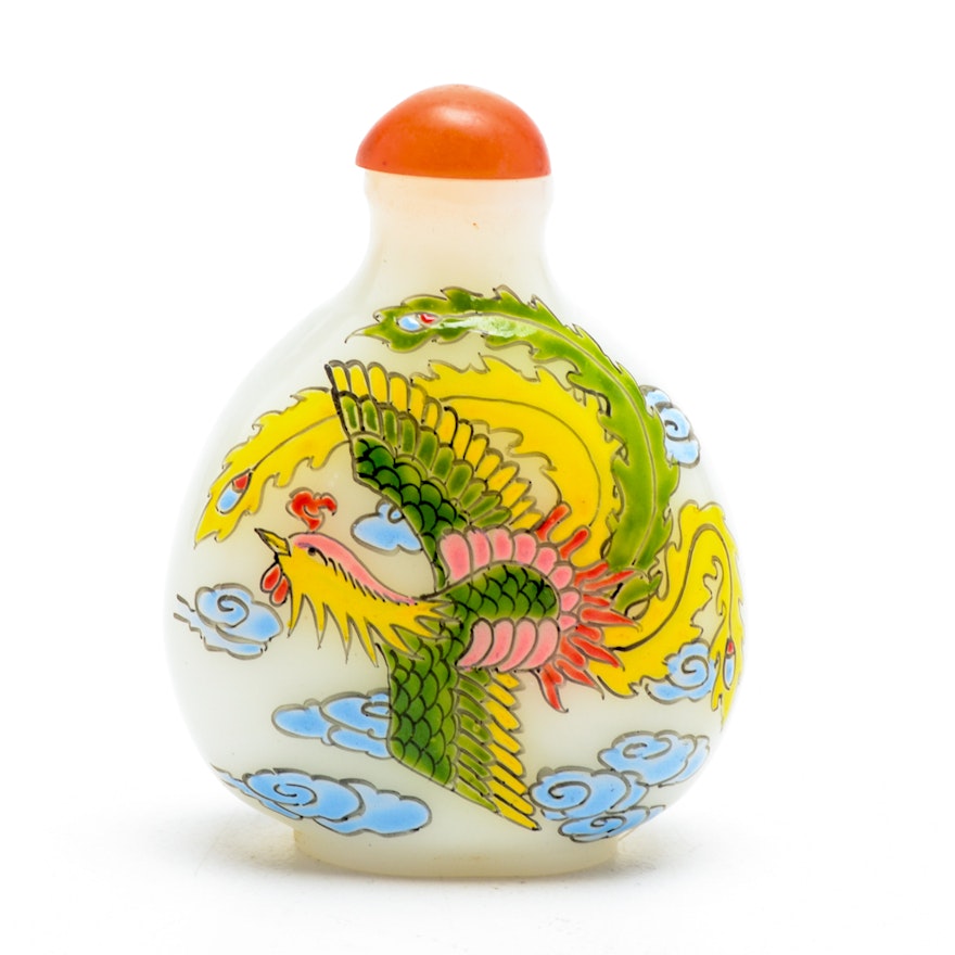 Hand Painted Chinese Glass Snuff Bottle