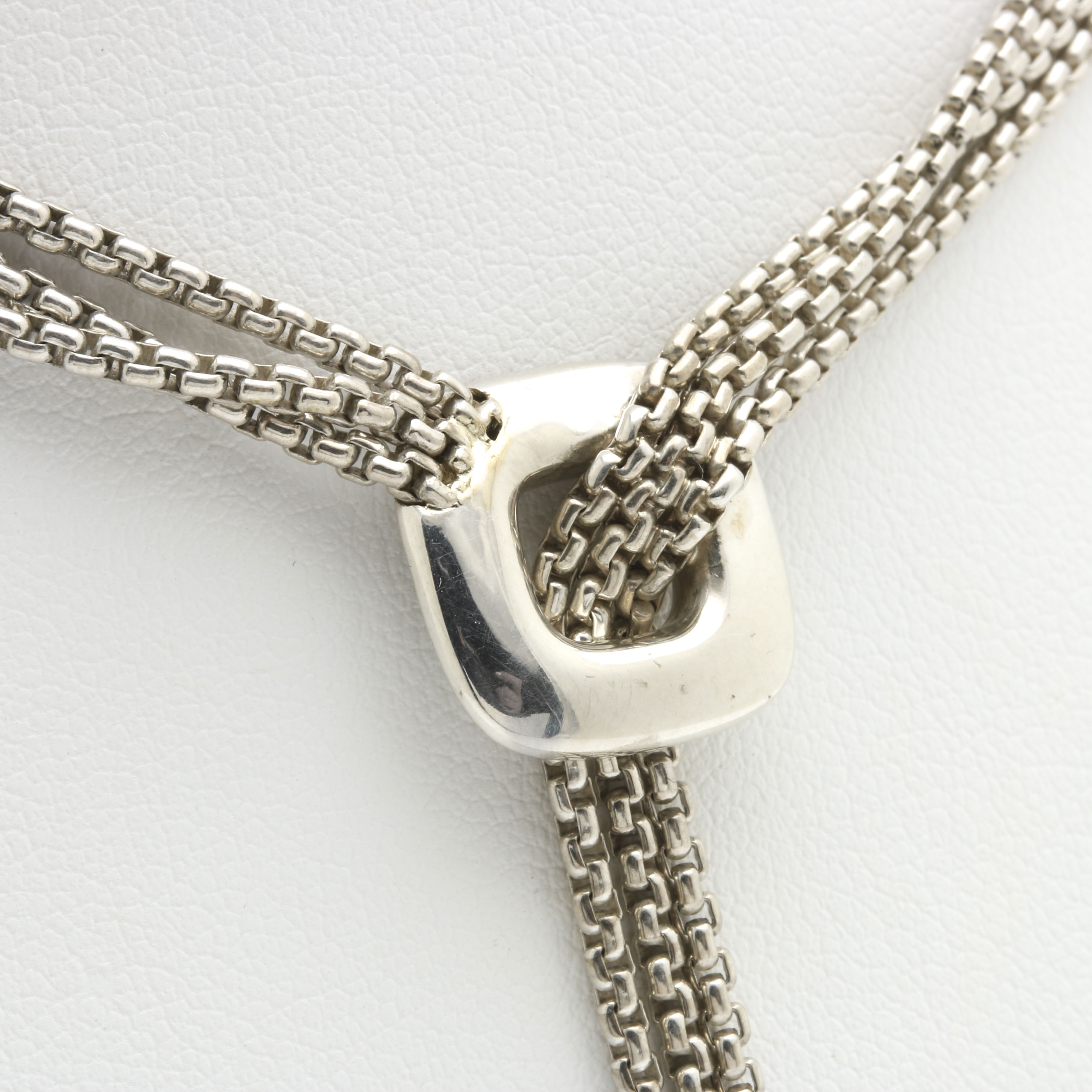 David Yurman Sterling Silver and Diamond Lariat Necklace
