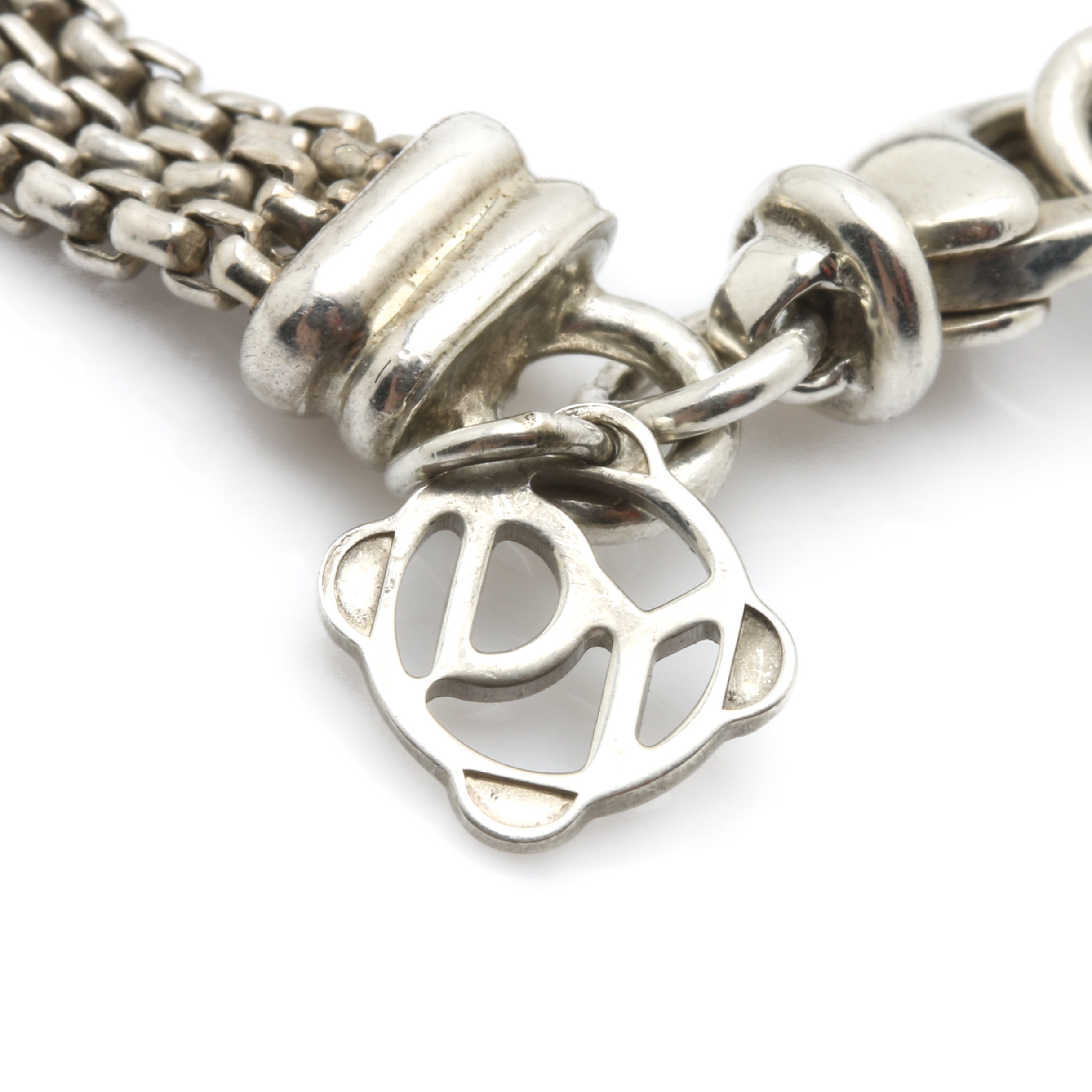 David Yurman Sterling Silver and Diamond Lariat Necklace