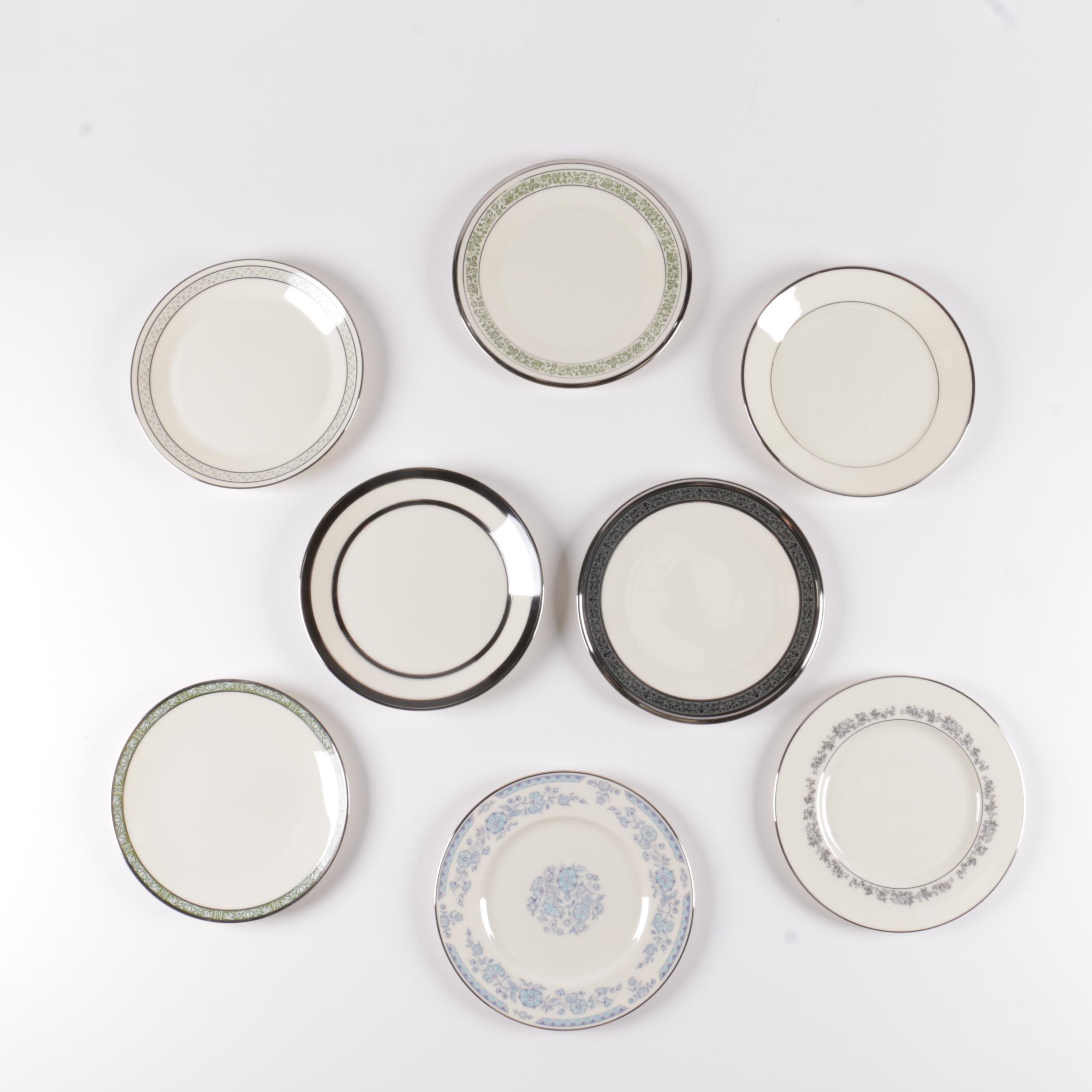 Lenox Porcelain Plates with Silver-Tone Rims