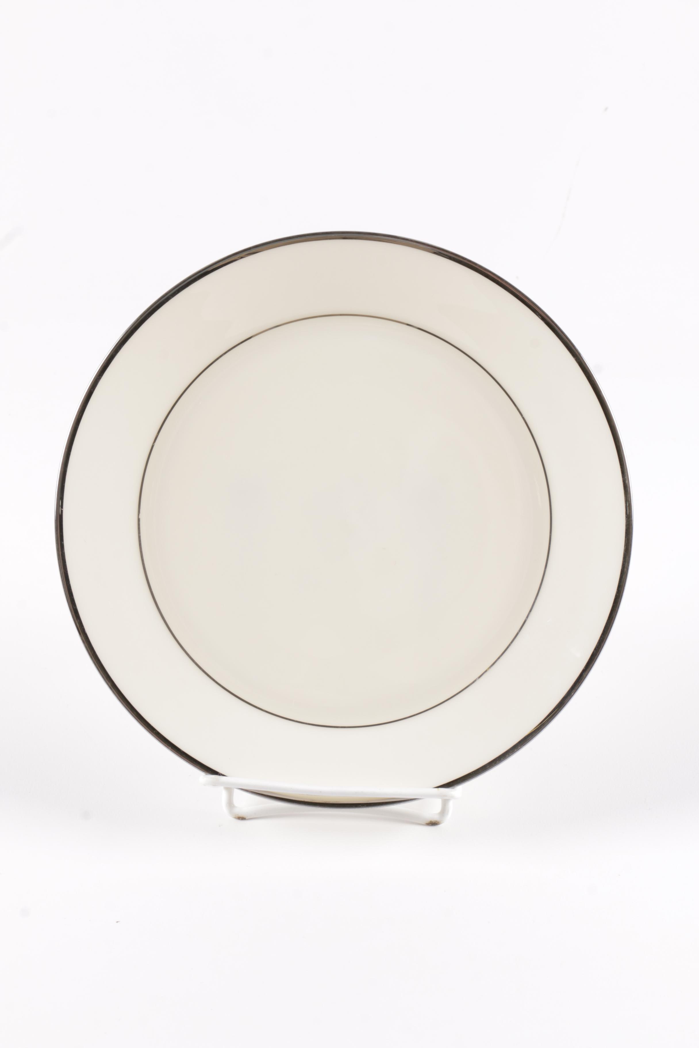 Lenox Porcelain Plates with Silver-Tone Rims