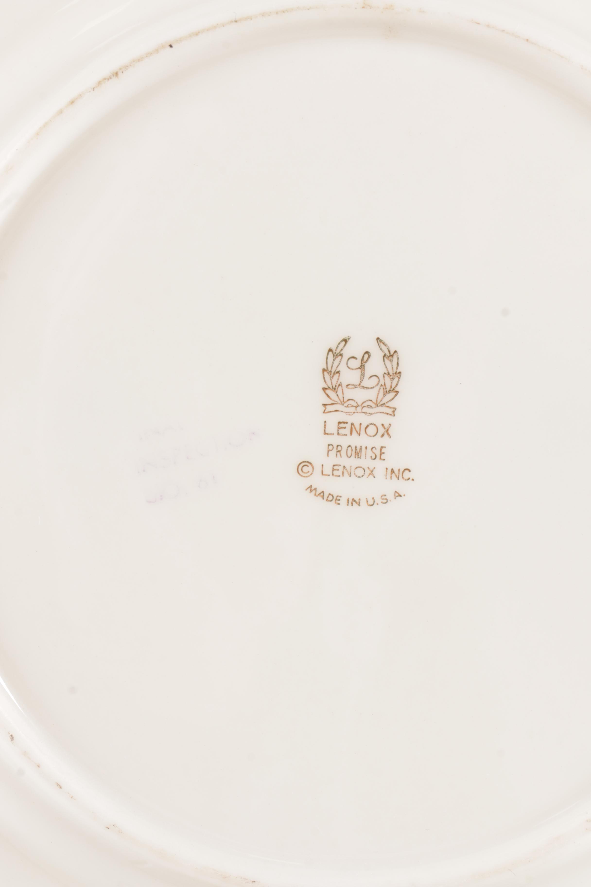 Lenox Porcelain Plates with Silver-Tone Rims