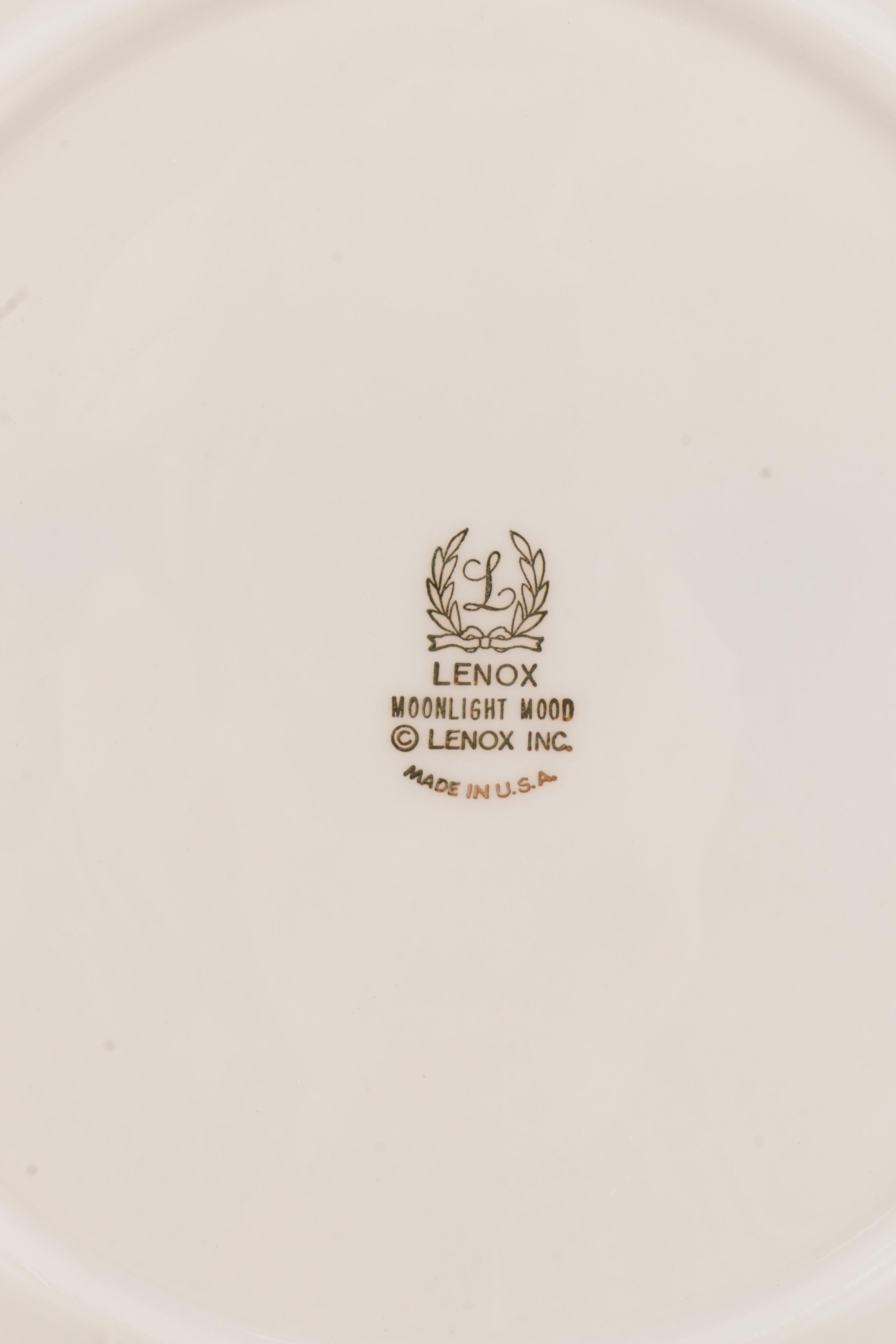 Lenox Porcelain Plates with Silver-Tone Rims