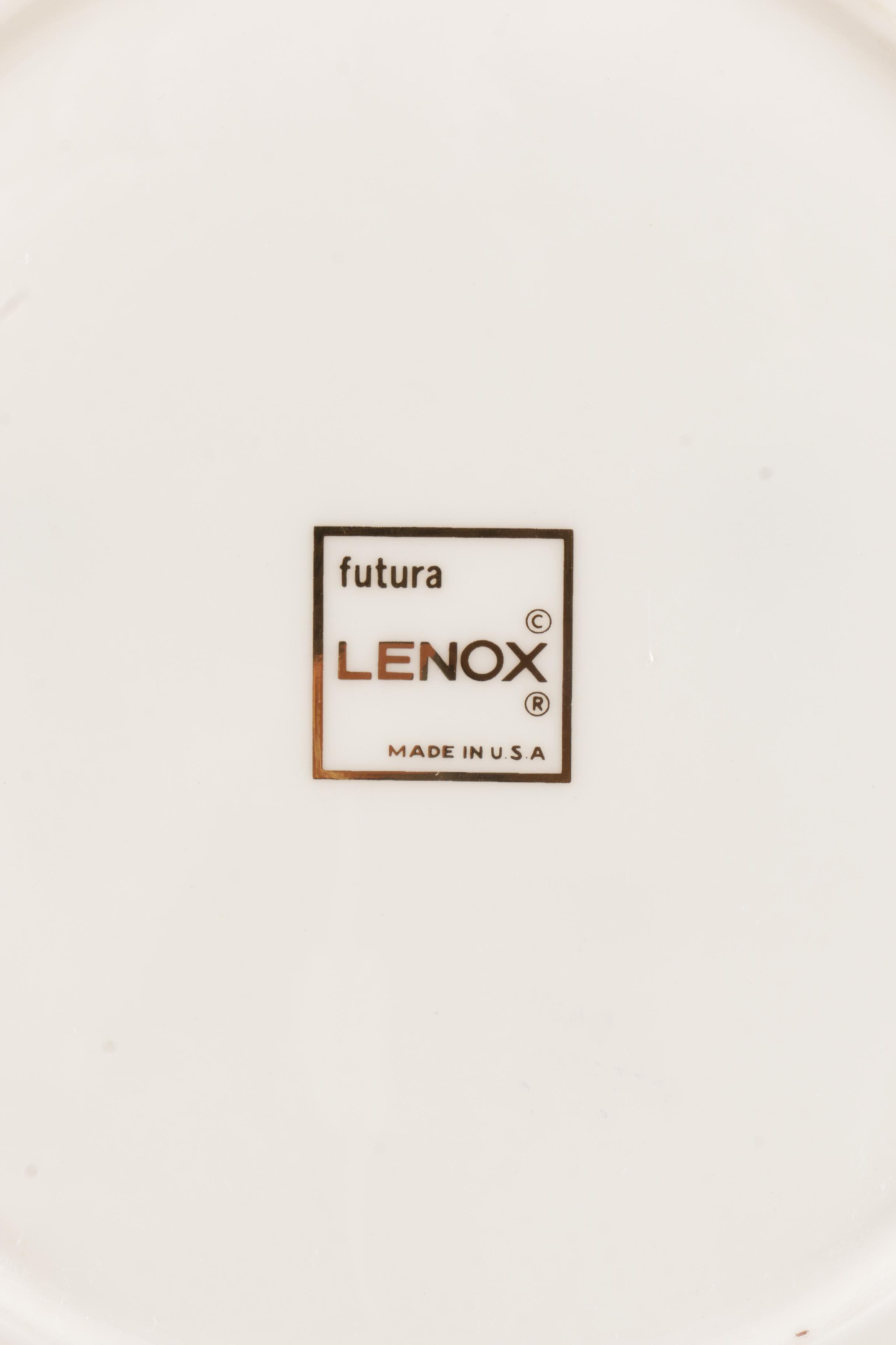Lenox Porcelain Plates with Silver-Tone Rims