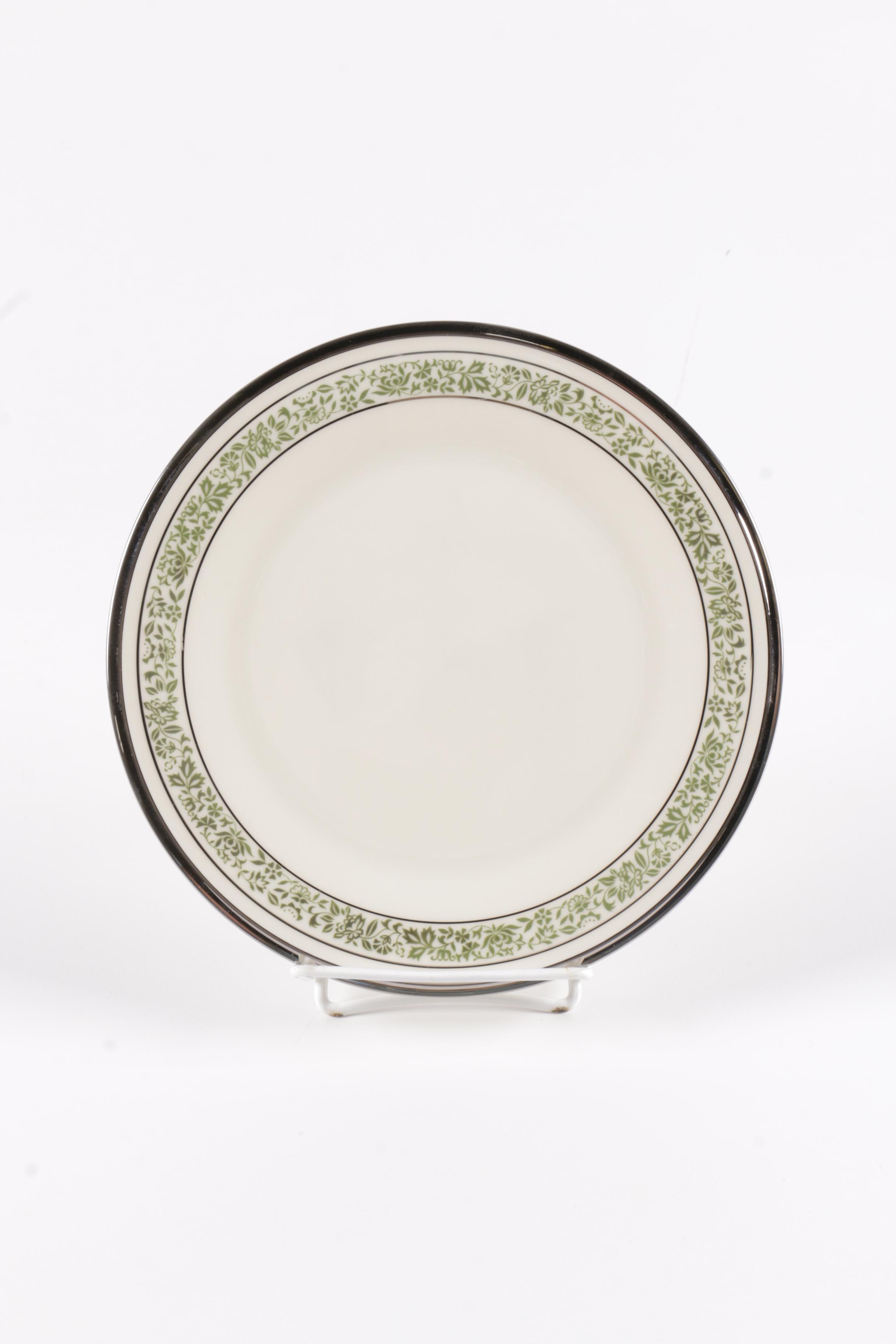 Lenox Porcelain Plates with Silver-Tone Rims