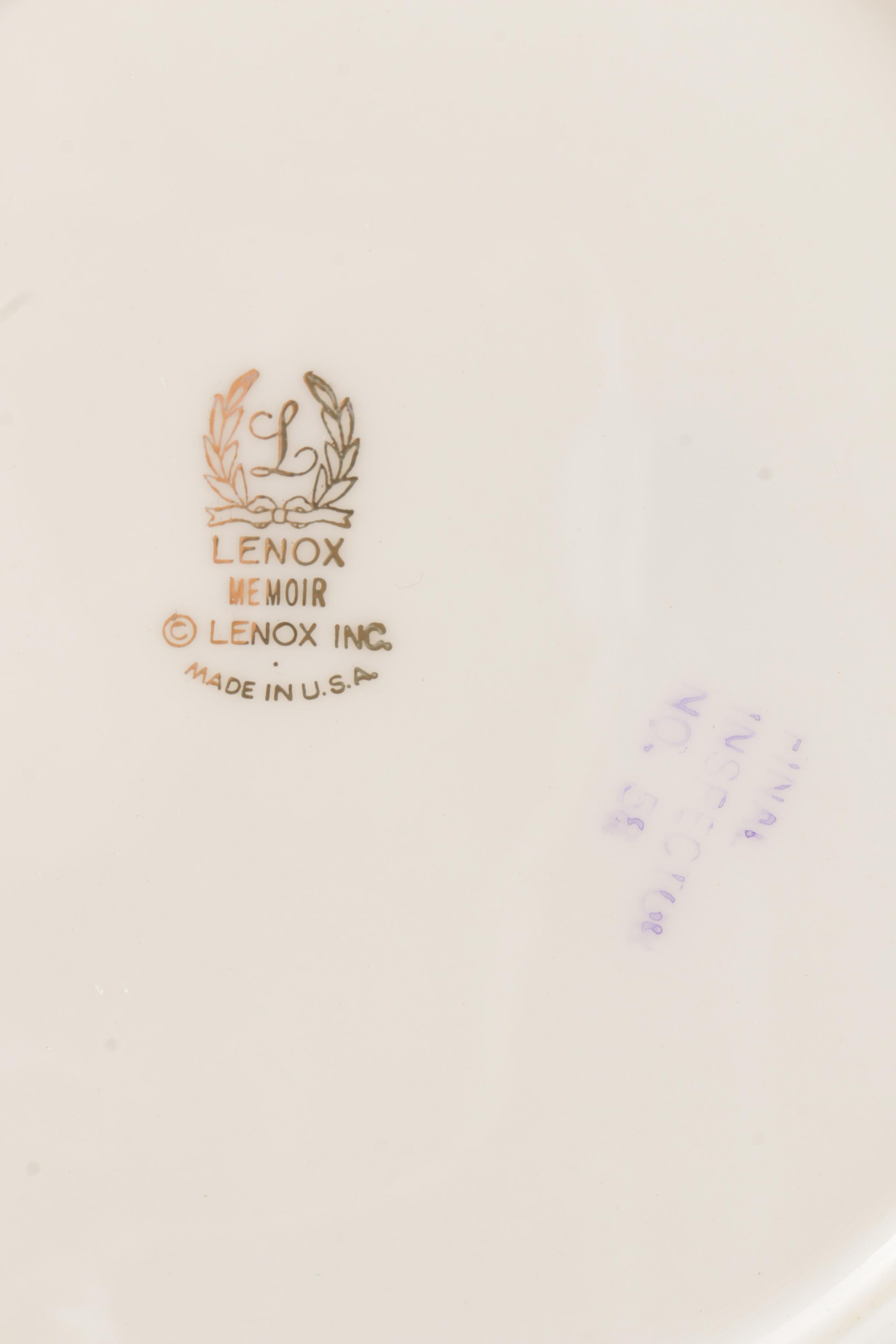 Lenox Porcelain Plates with Silver-Tone Rims