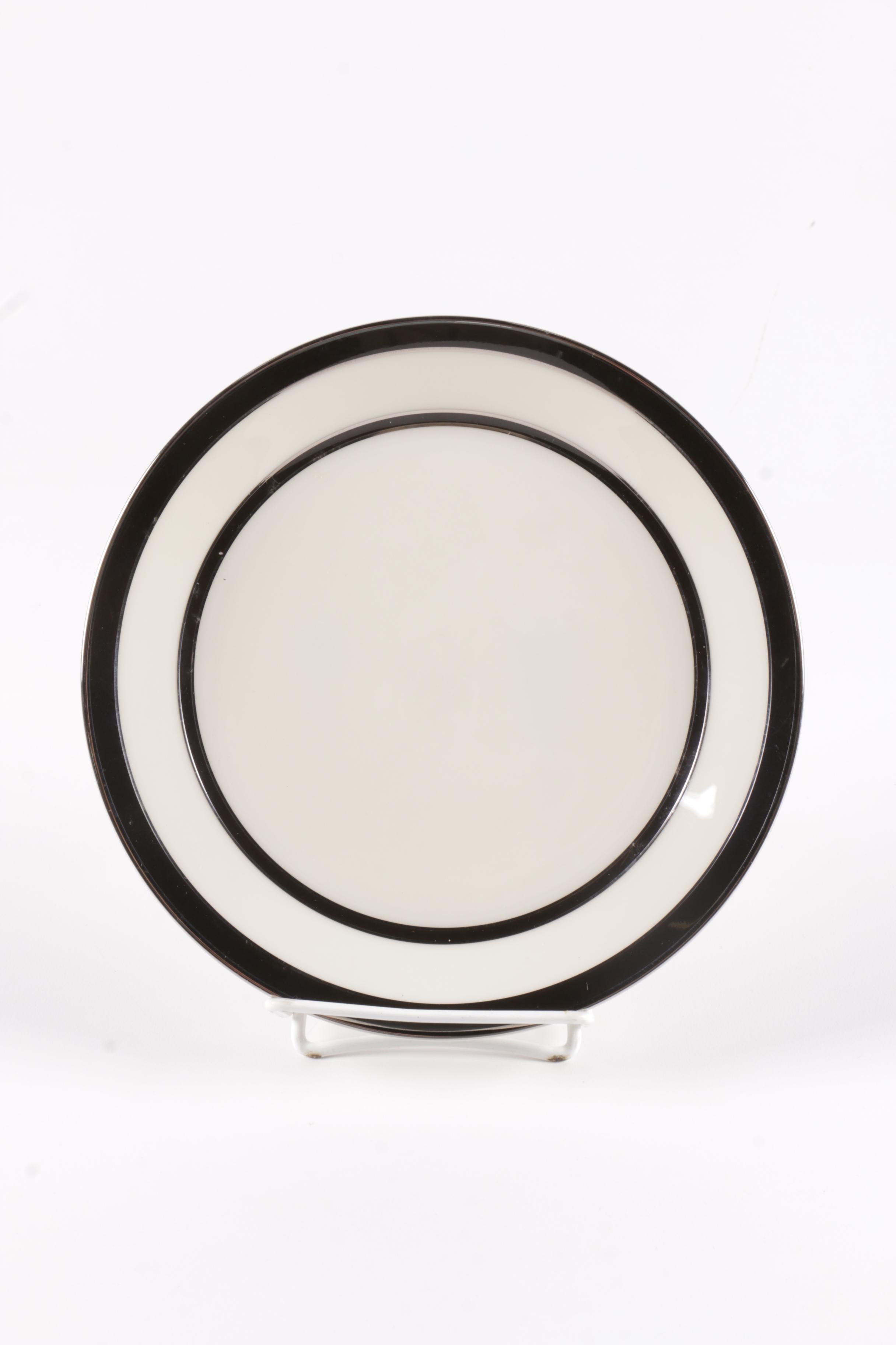Lenox Porcelain Plates with Silver-Tone Rims