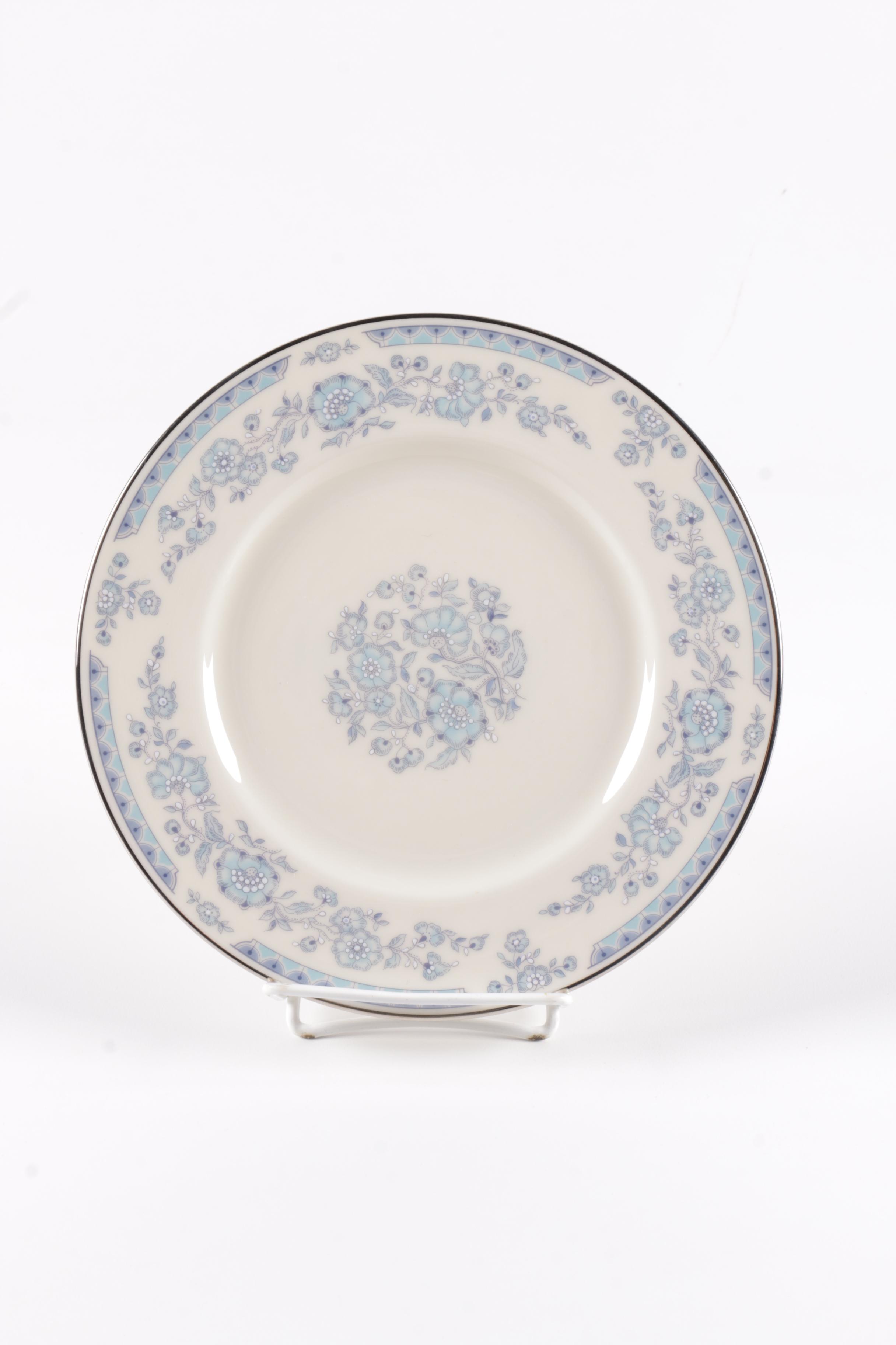 Lenox Porcelain Plates with Silver-Tone Rims