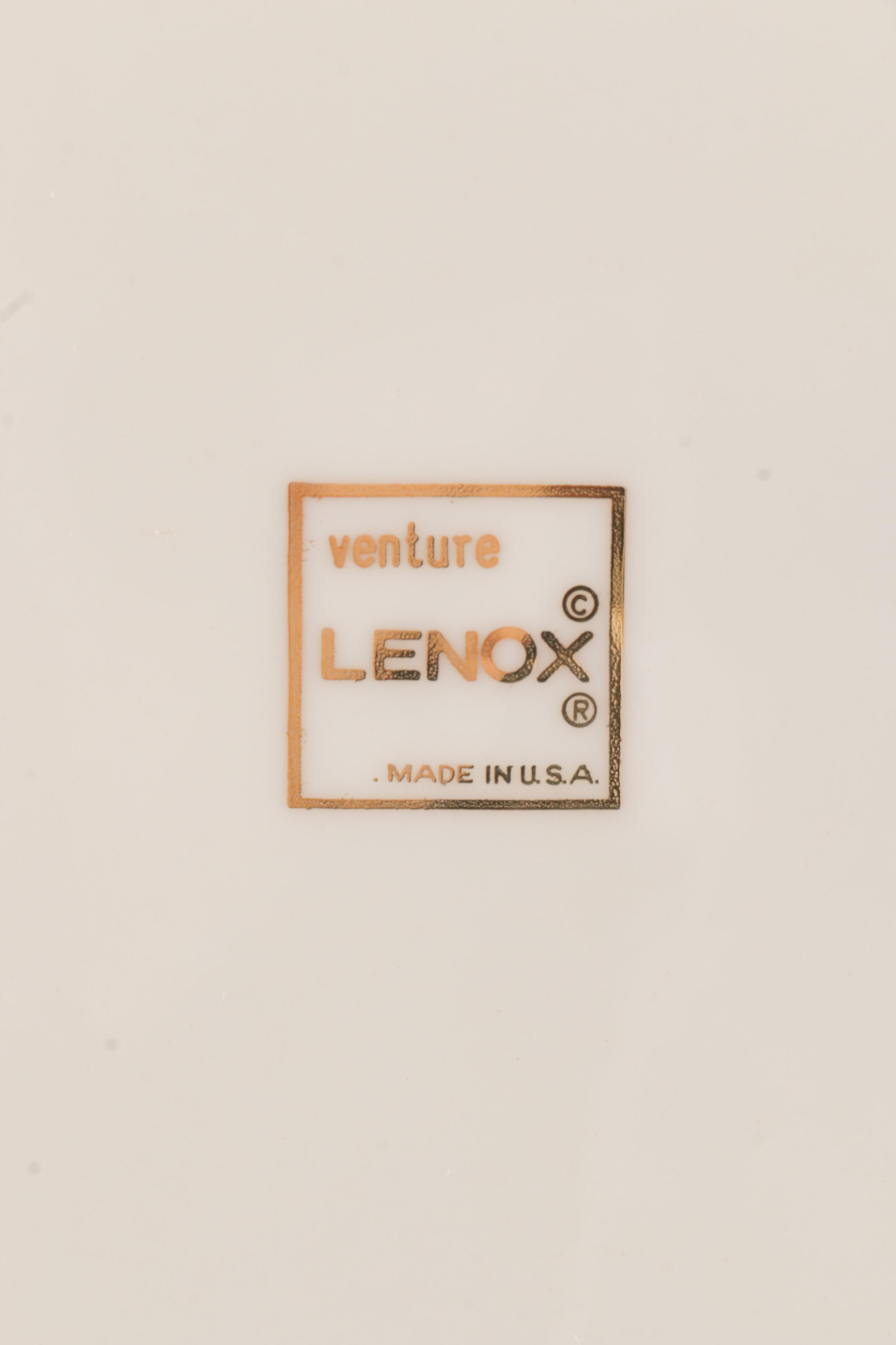 Lenox Porcelain Plates with Silver-Tone Rims