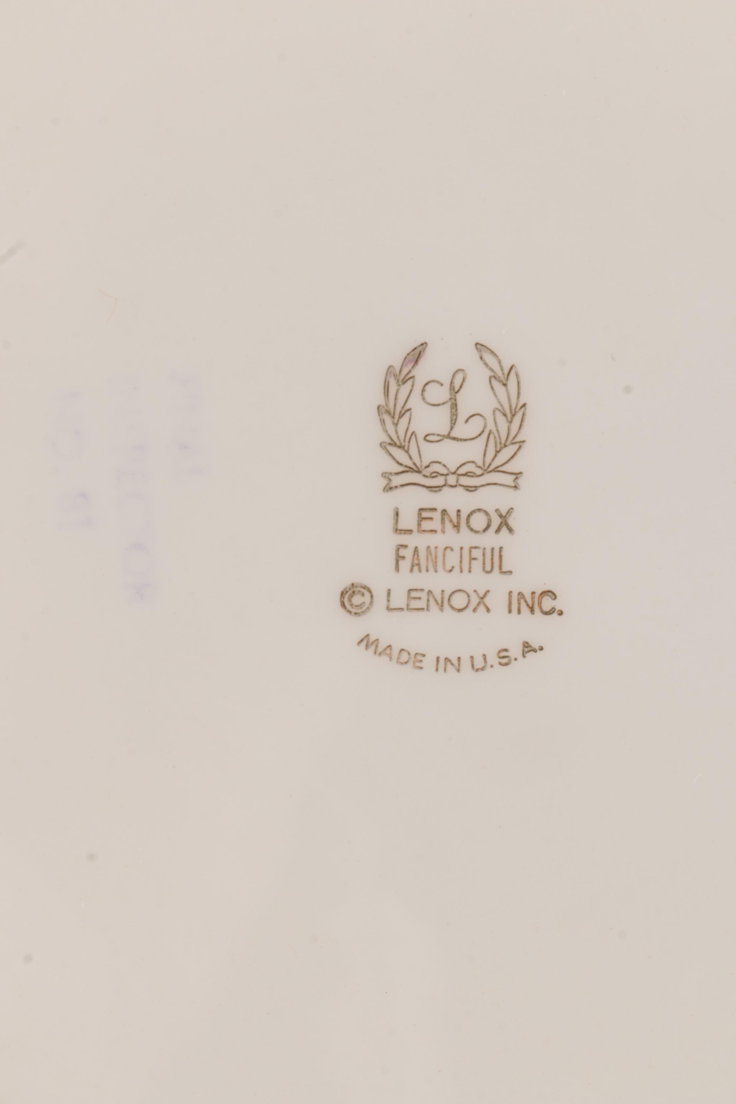 Lenox Porcelain Plates with Silver-Tone Rims