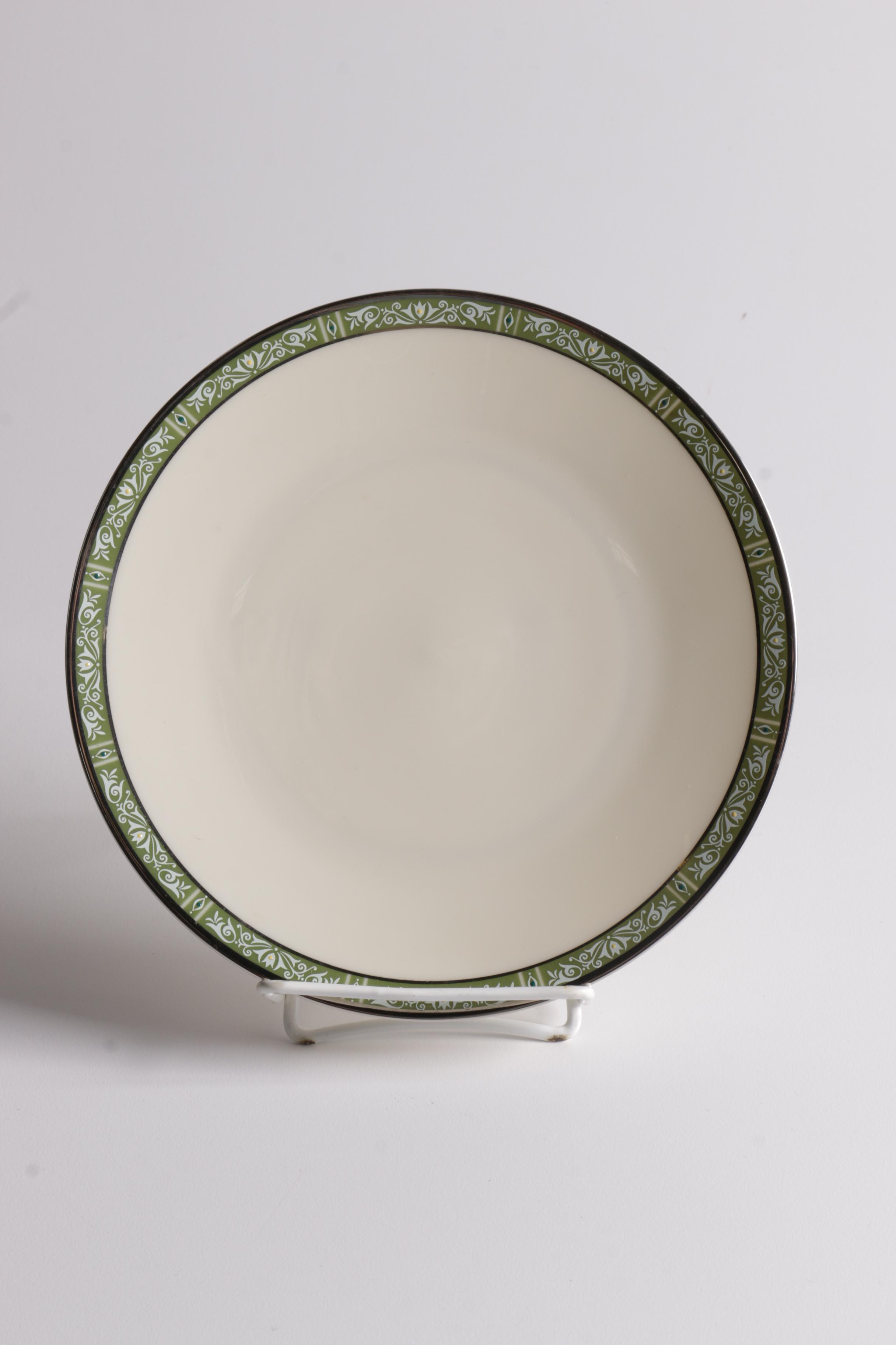 Lenox Porcelain Plates with Silver-Tone Rims