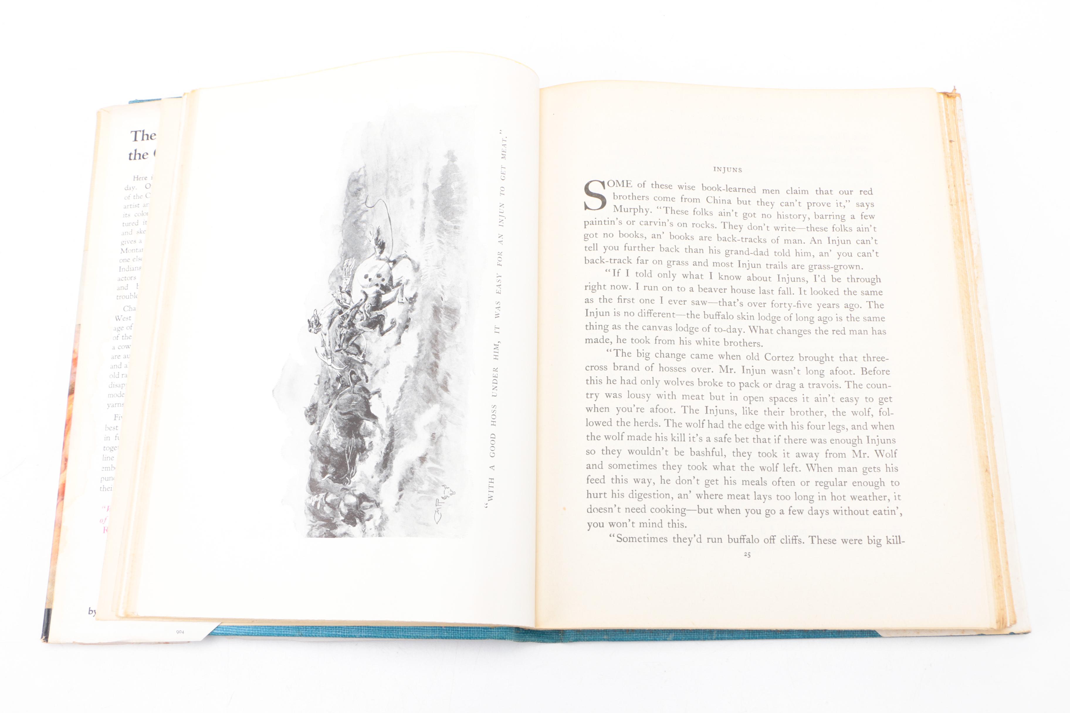 Assorted Non-Fiction Books Including "Trails Plowed Under" by Charles M. Russell