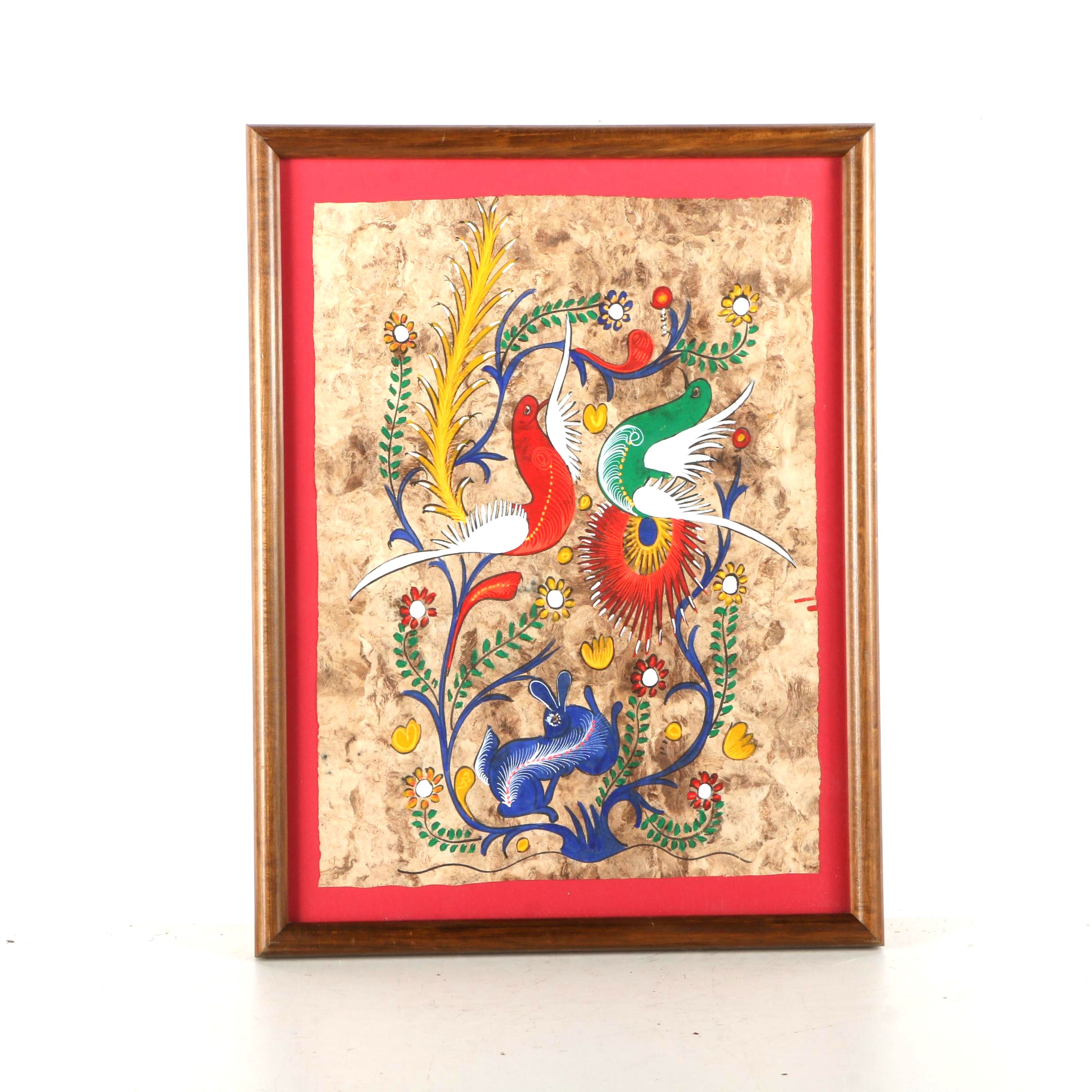 Mexican Amate Bark Painting