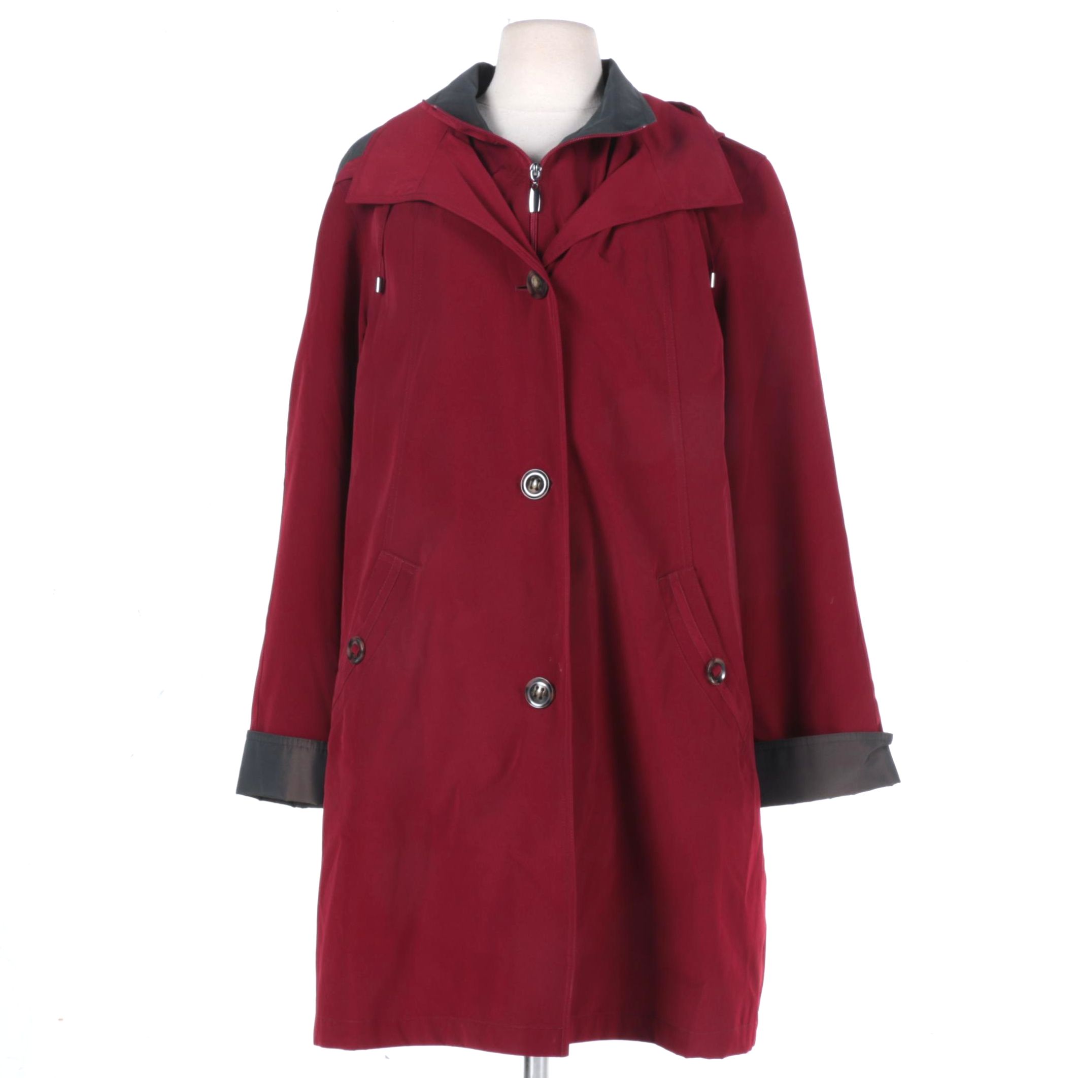 Gallery Petite Red Rain Coat