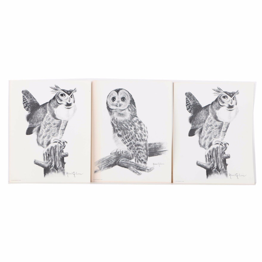 Offset Lithographs After Richard G Lowe's Drawings of Animals
