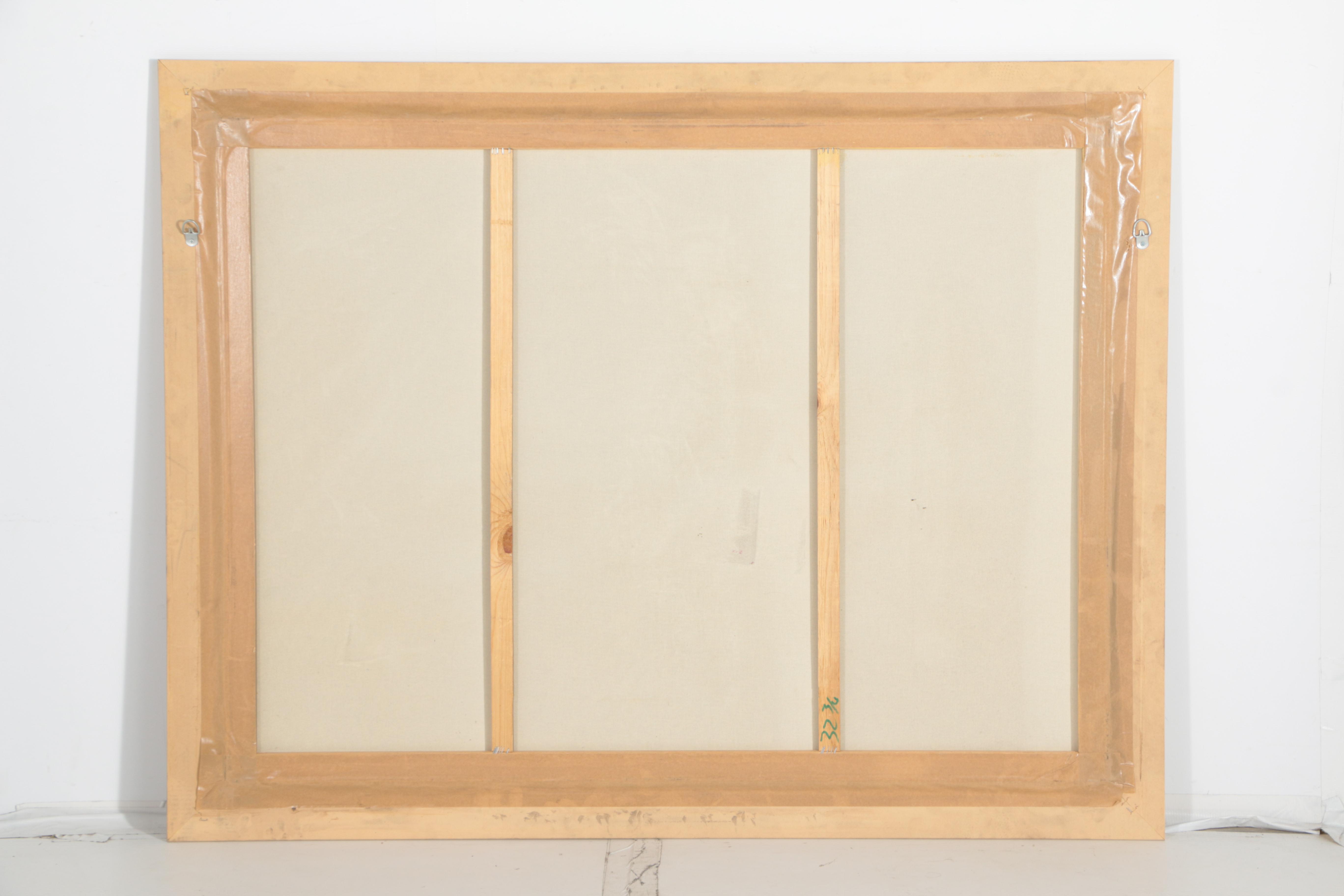 W. Youdes Oil on Canvas of Thatched Roof Cottage and Garden