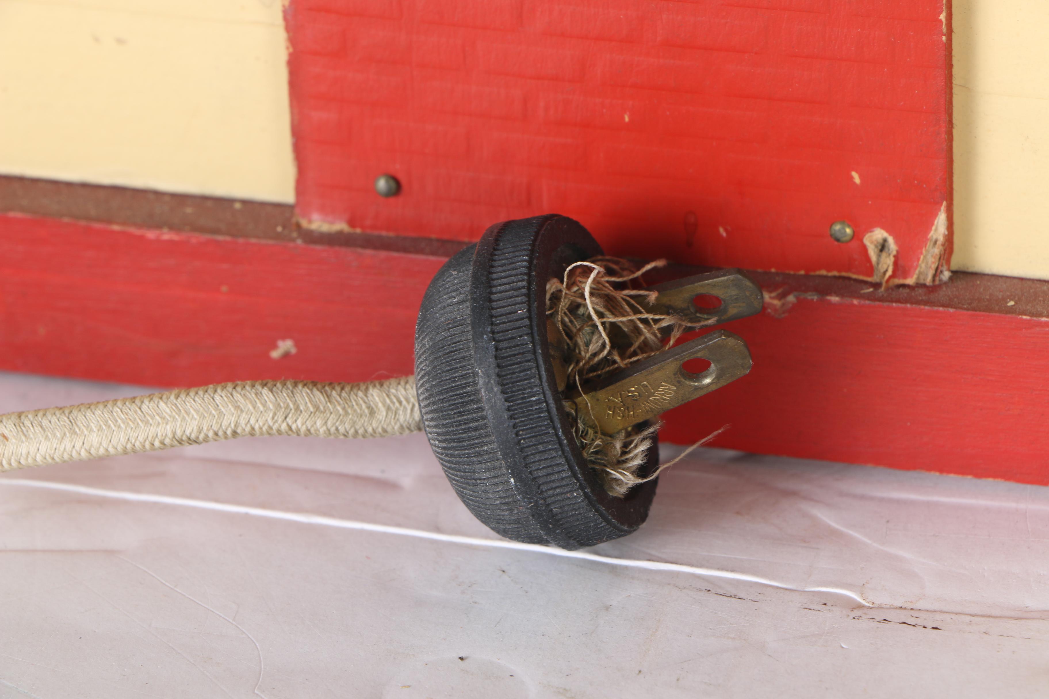 Vintage Yellow Wood Doll House, Dolls, and Accessories