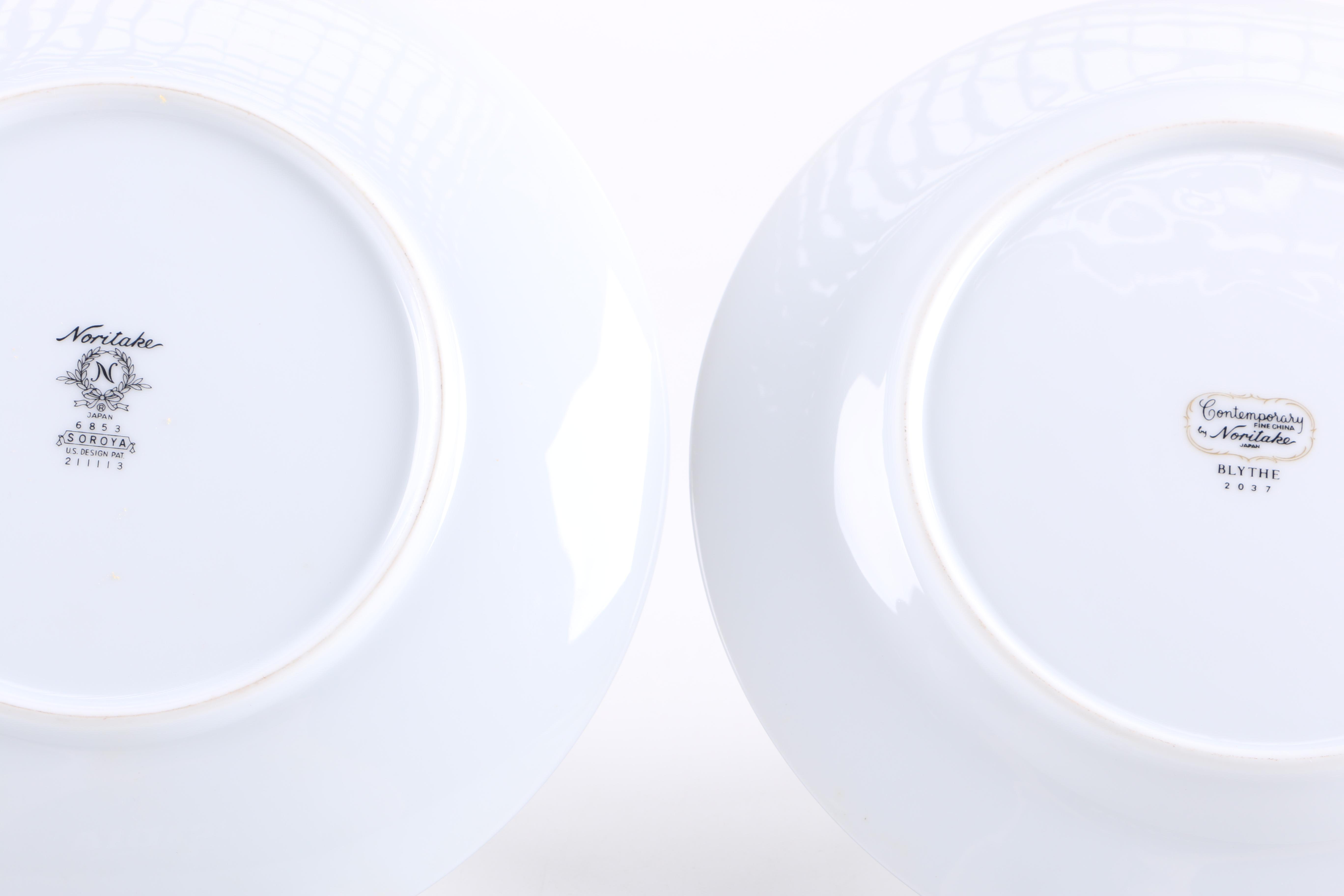 Assorted Silver-Tone Rim China Plates