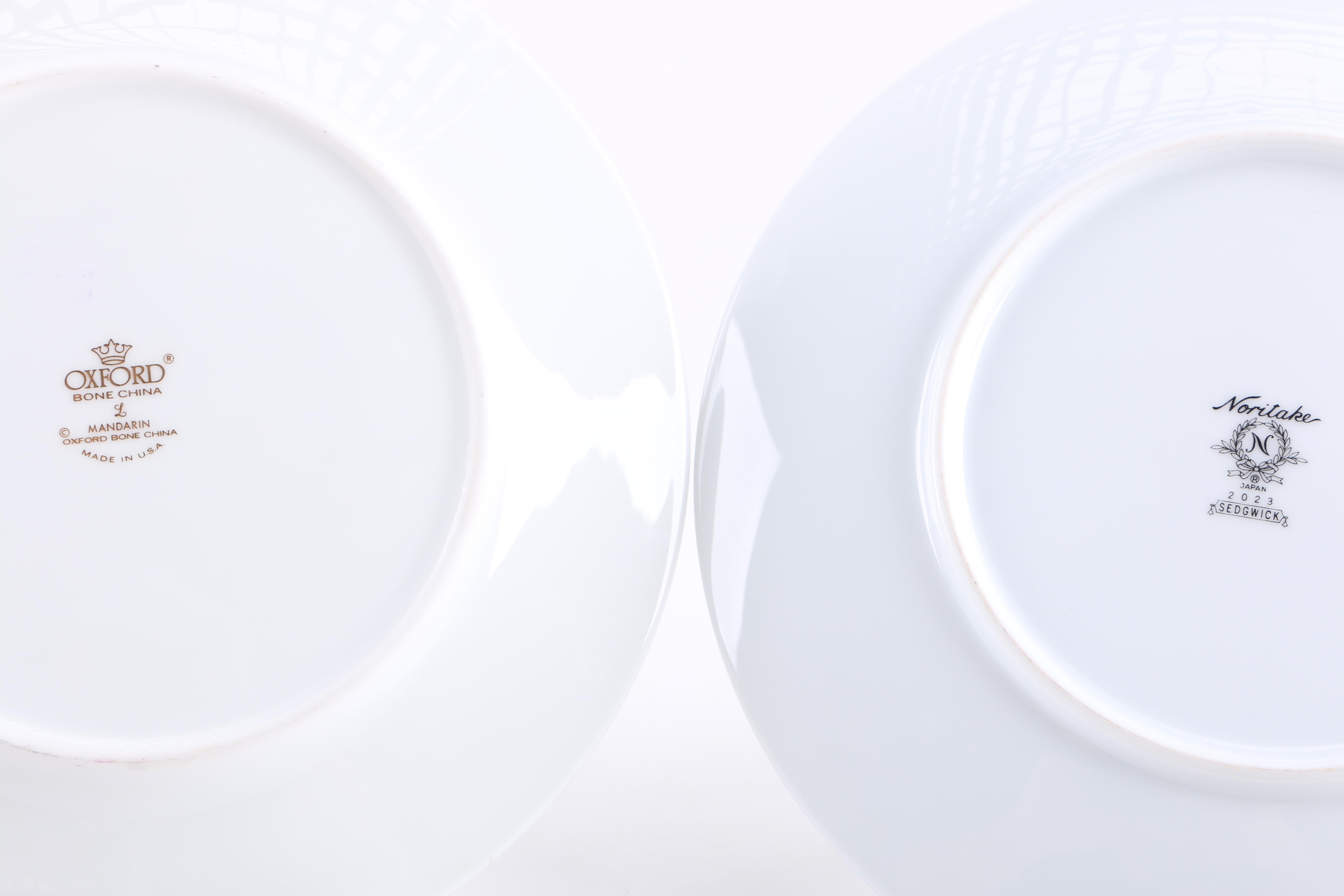 Assorted Silver-Tone Rim China Plates