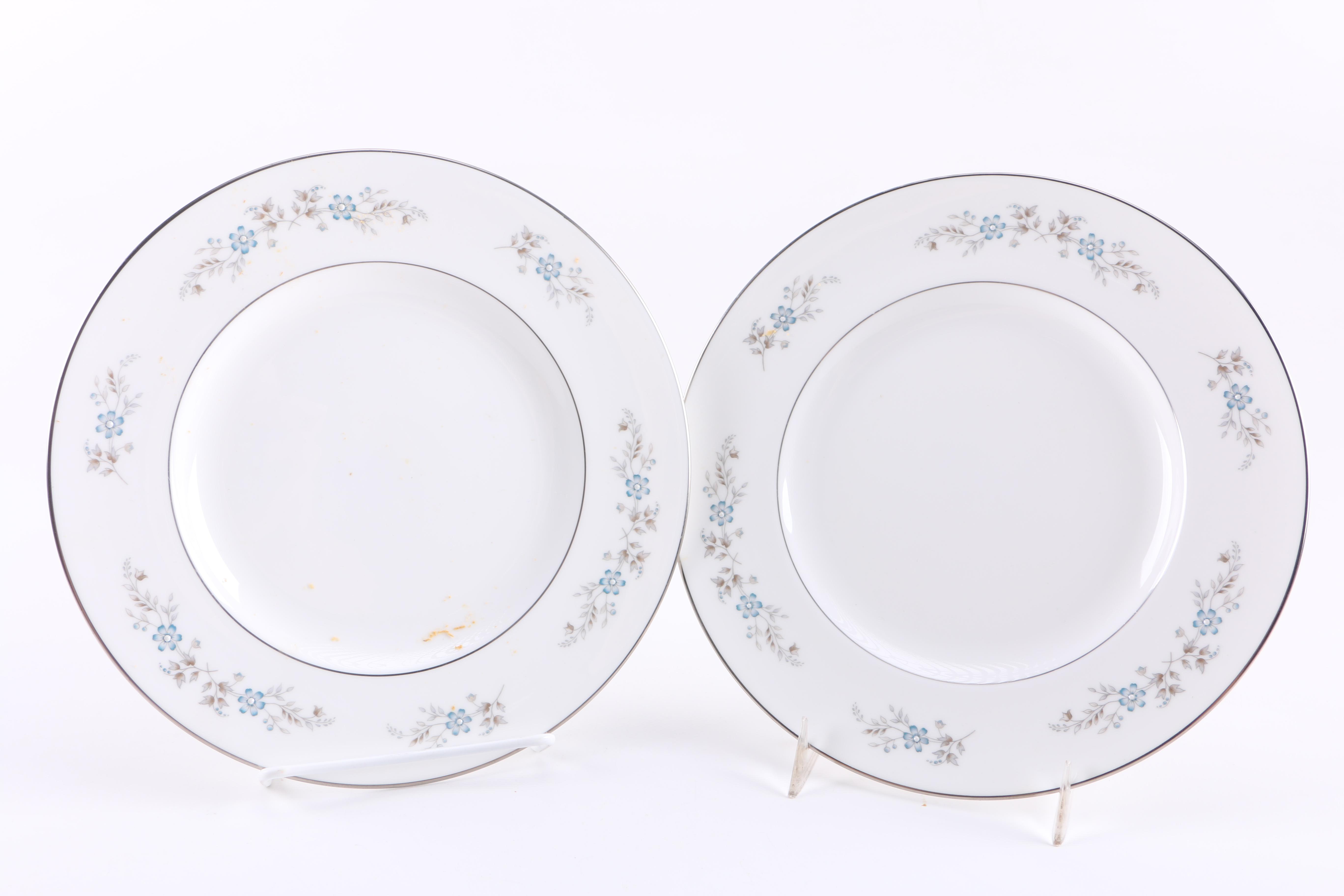 Assorted Silver-Tone Rim China Plates