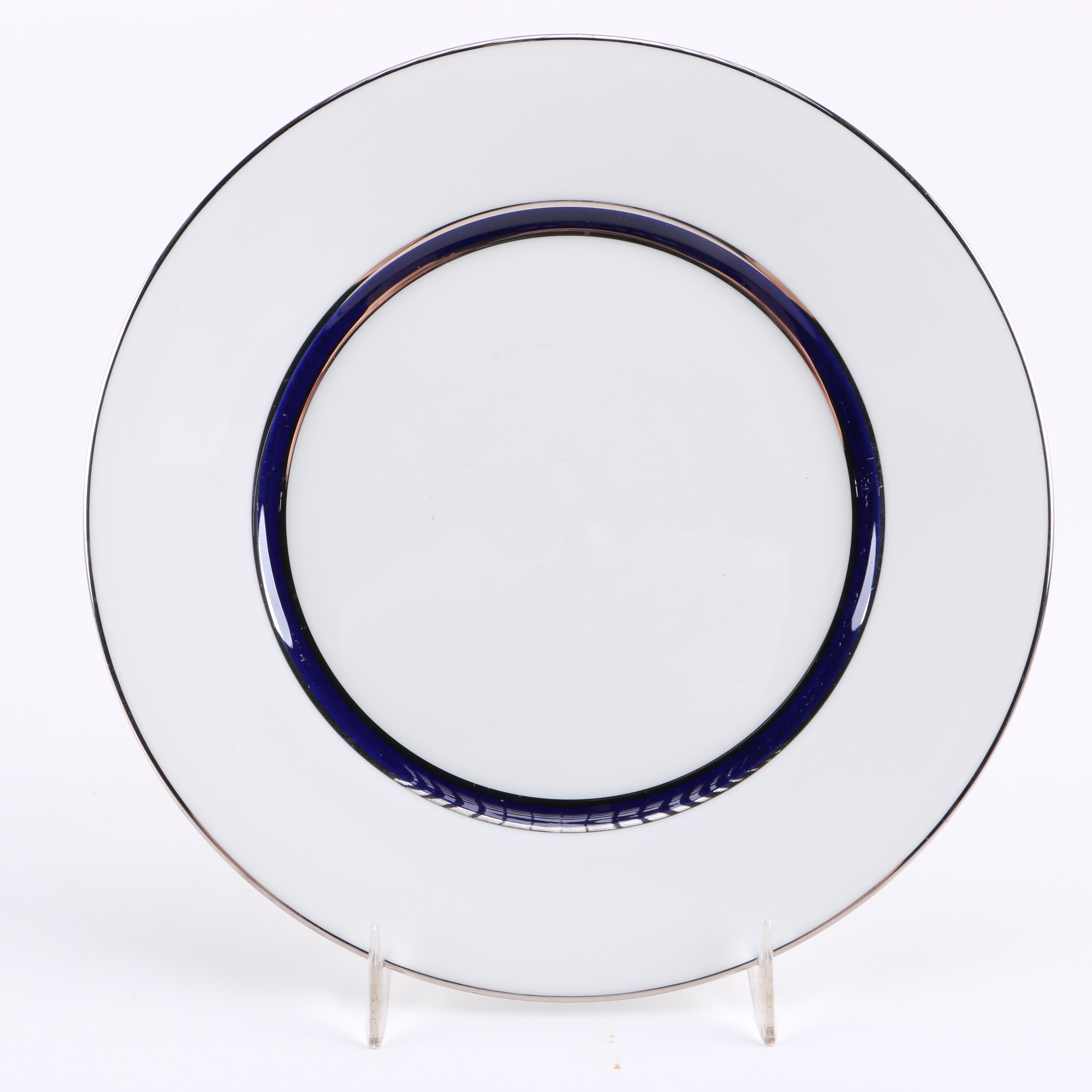 Assorted Silver-Tone Rim China Plates