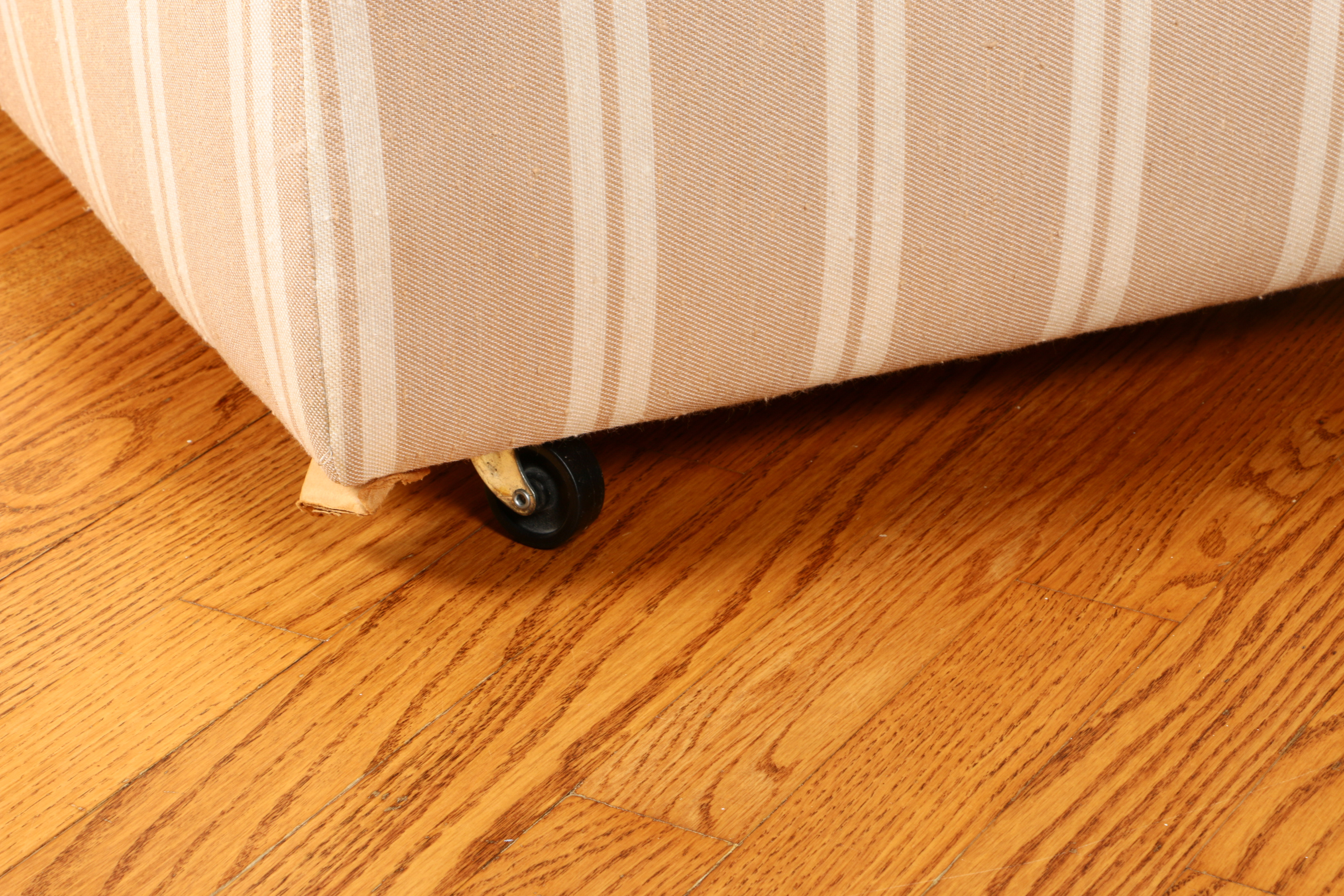 Striped Upholstered Storage Ottoman