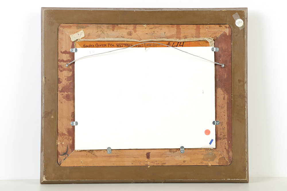 Edgar Yaeger Oil Painting on Canvas "Garden Grosse Pte. War Memor