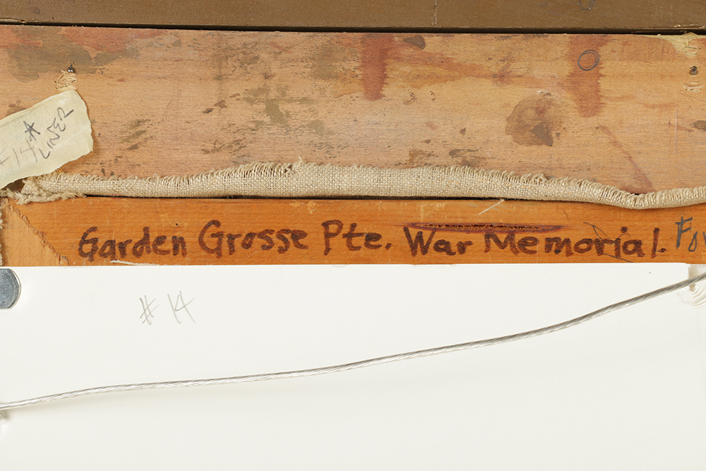 Edgar Yaeger Oil Painting on Canvas "Garden Grosse Pte. War Memor