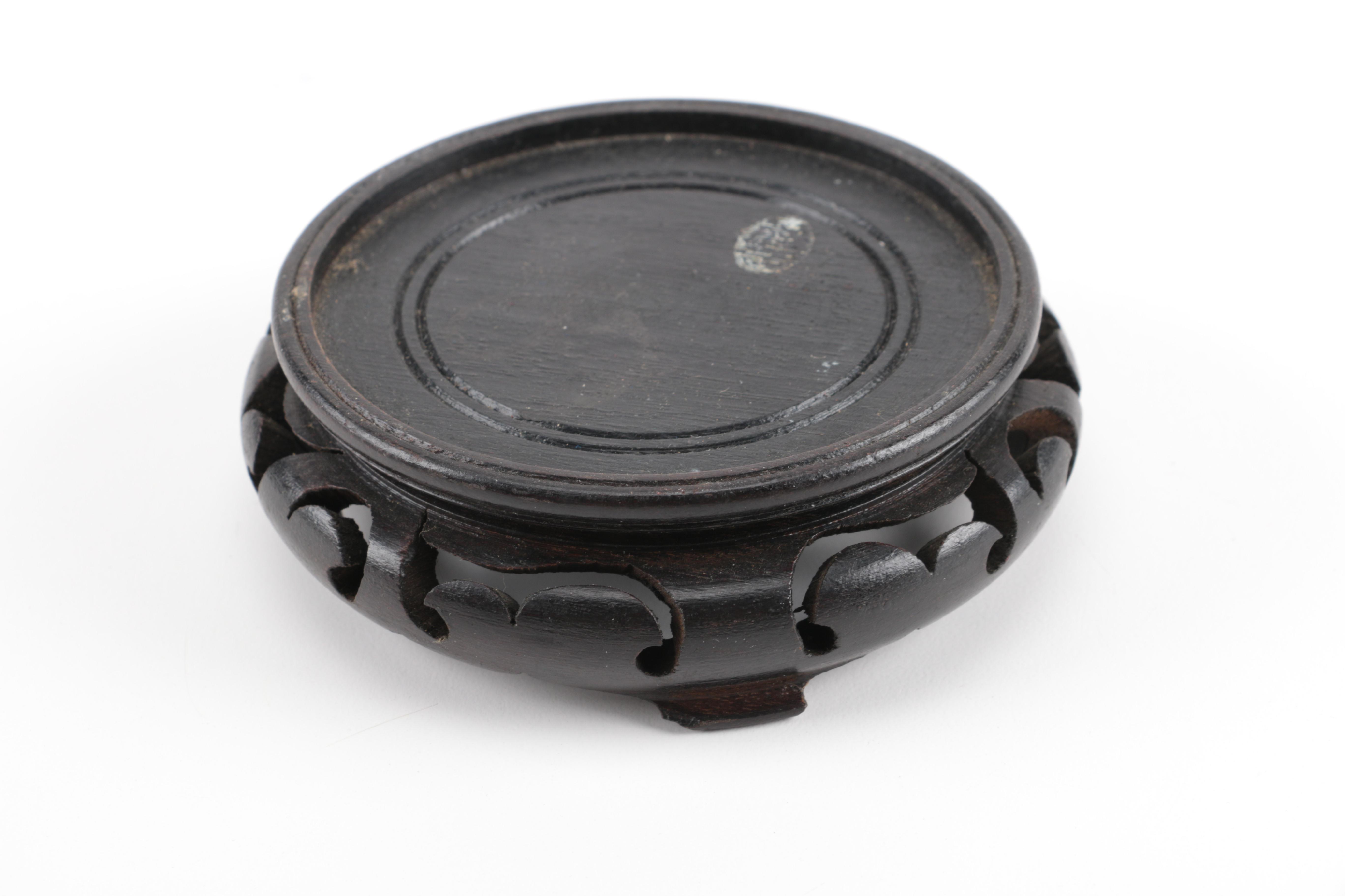 Wedgwood Black Bowl Signed by Sir John Wedgwood With Wooden Base