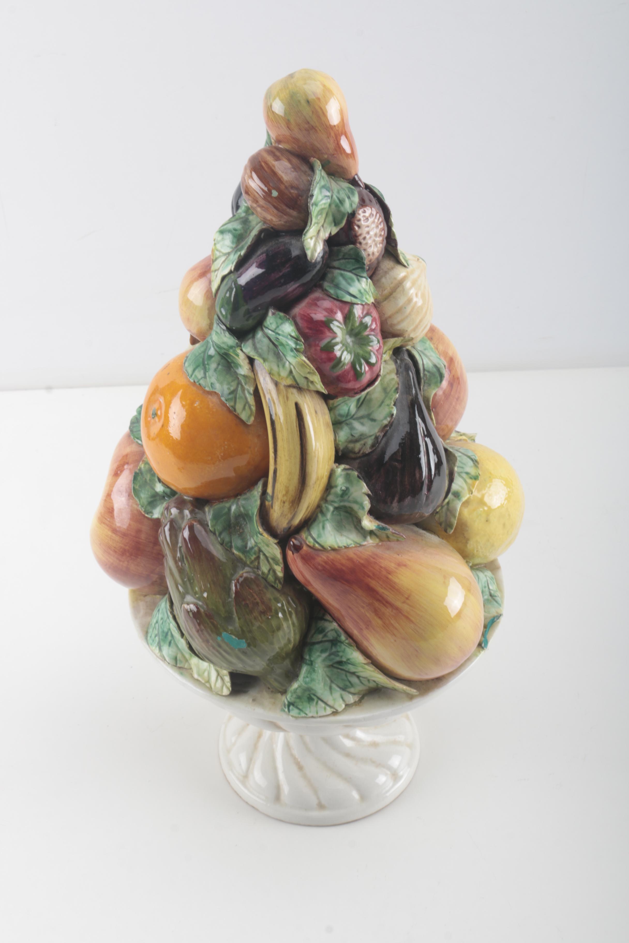 Italian Ceramic Fruit Topiary