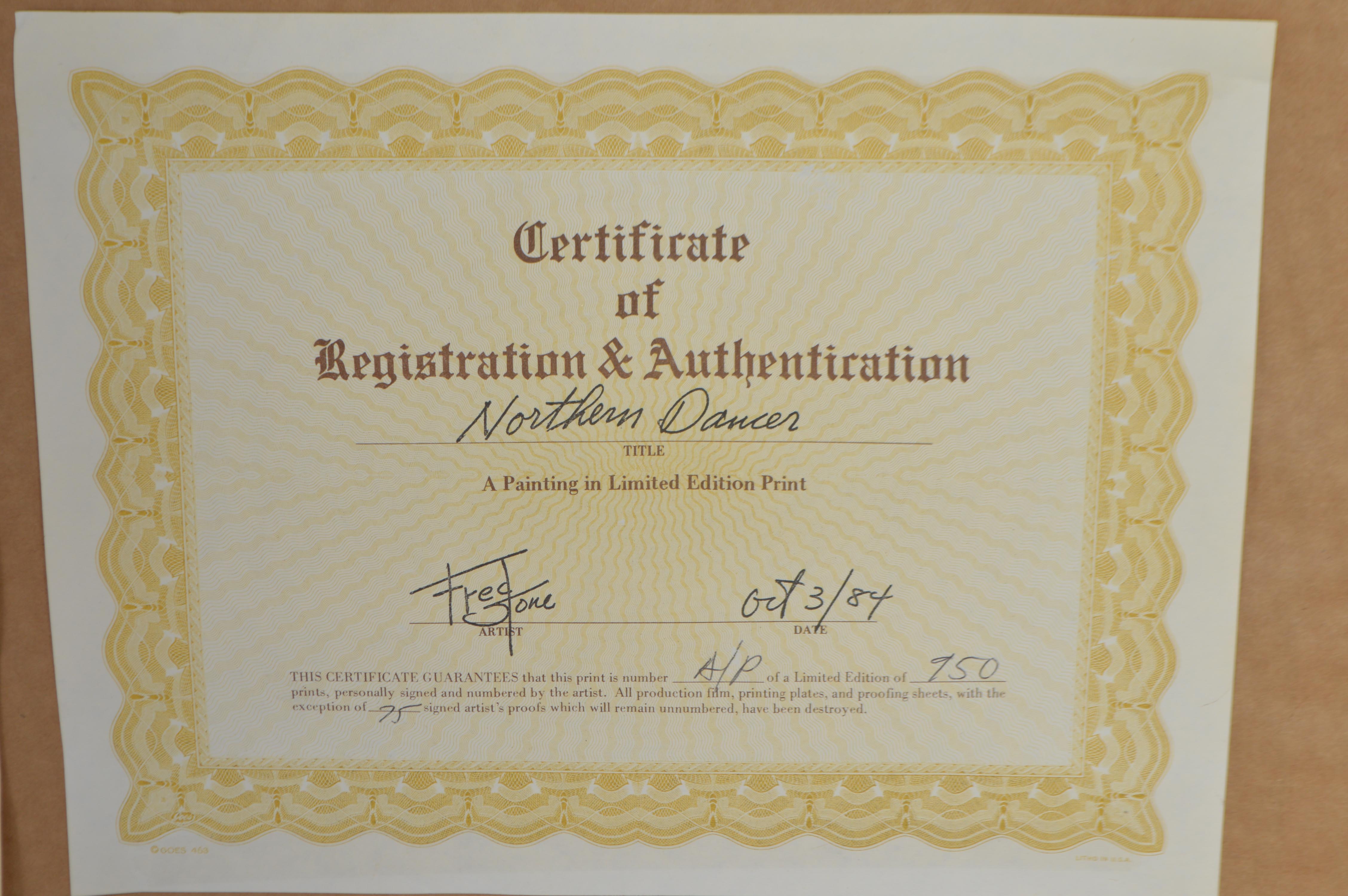 Fred Stone Framed Giclee "Northern Dancer" Artist's Print