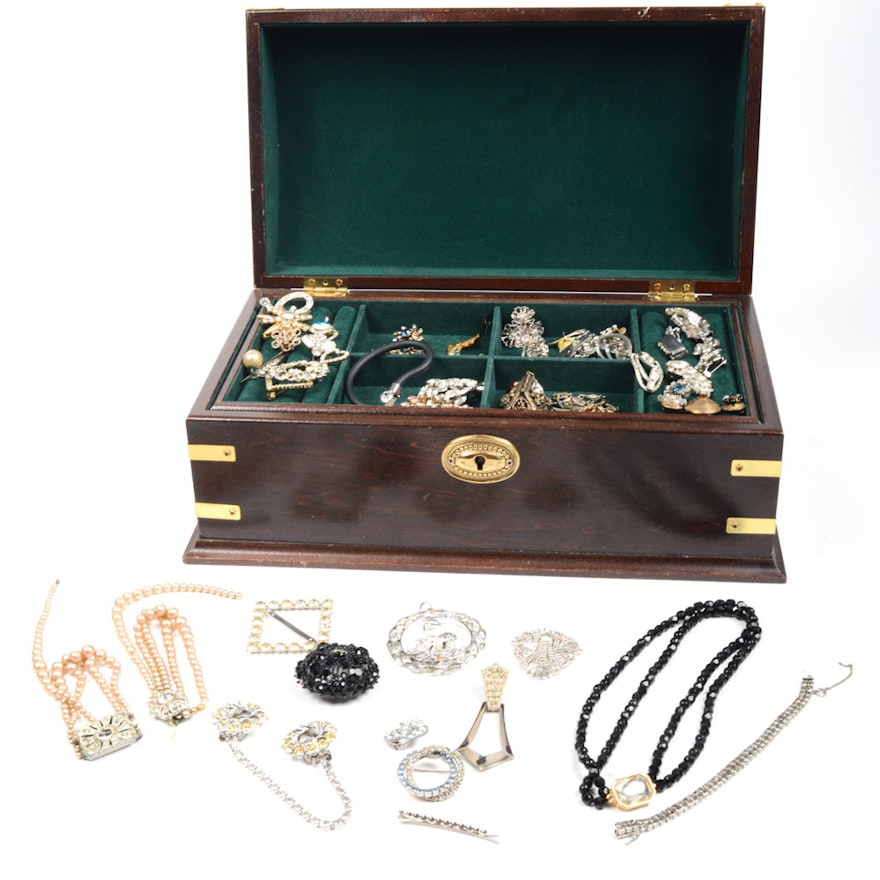 Rhinestone Jewelry & Jewelry Box