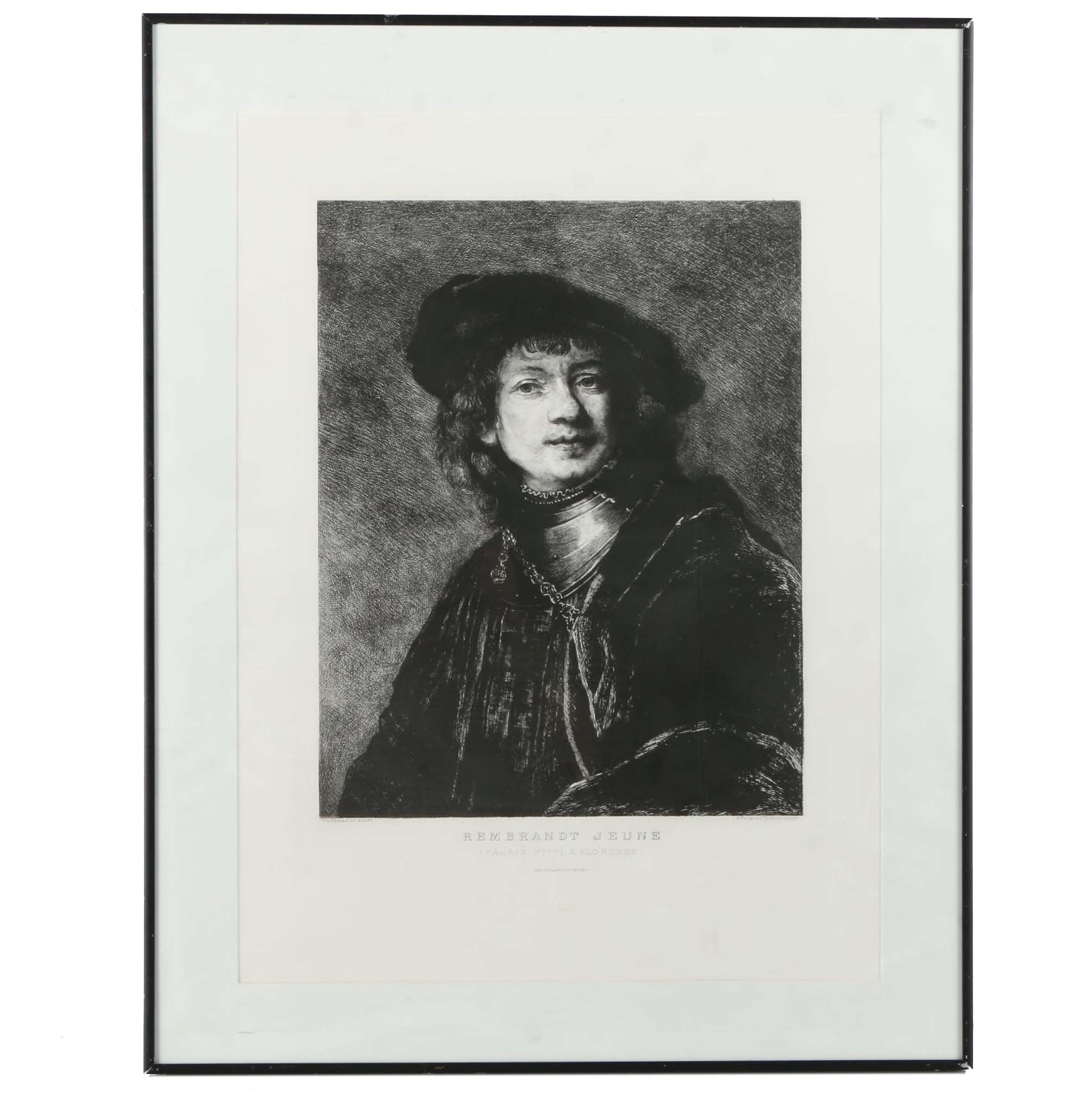 Georges Fouquet-Dorval Etching Copy after Rembrandt van Rijn