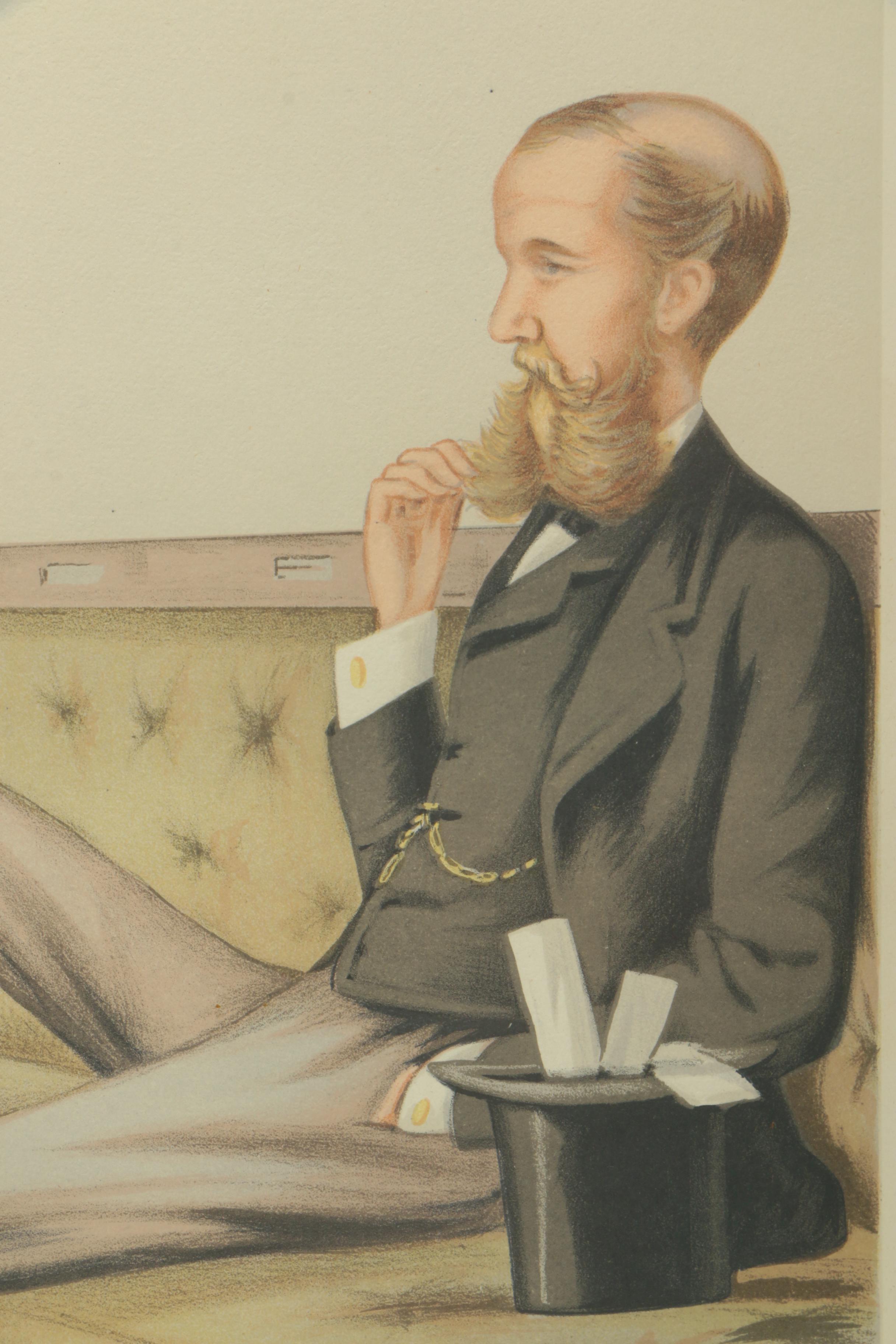 Antique Vanity Fair Spy Cartoon Lithograph on Paper "The Bank Holiday"