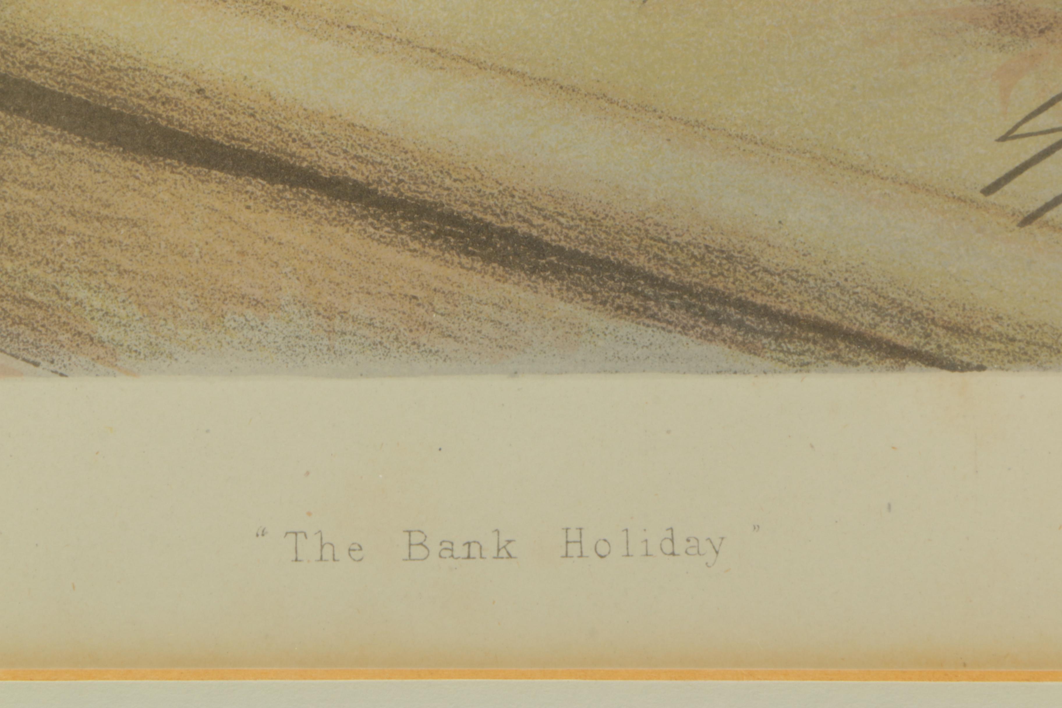 Antique Vanity Fair Spy Cartoon Lithograph on Paper "The Bank Holiday"