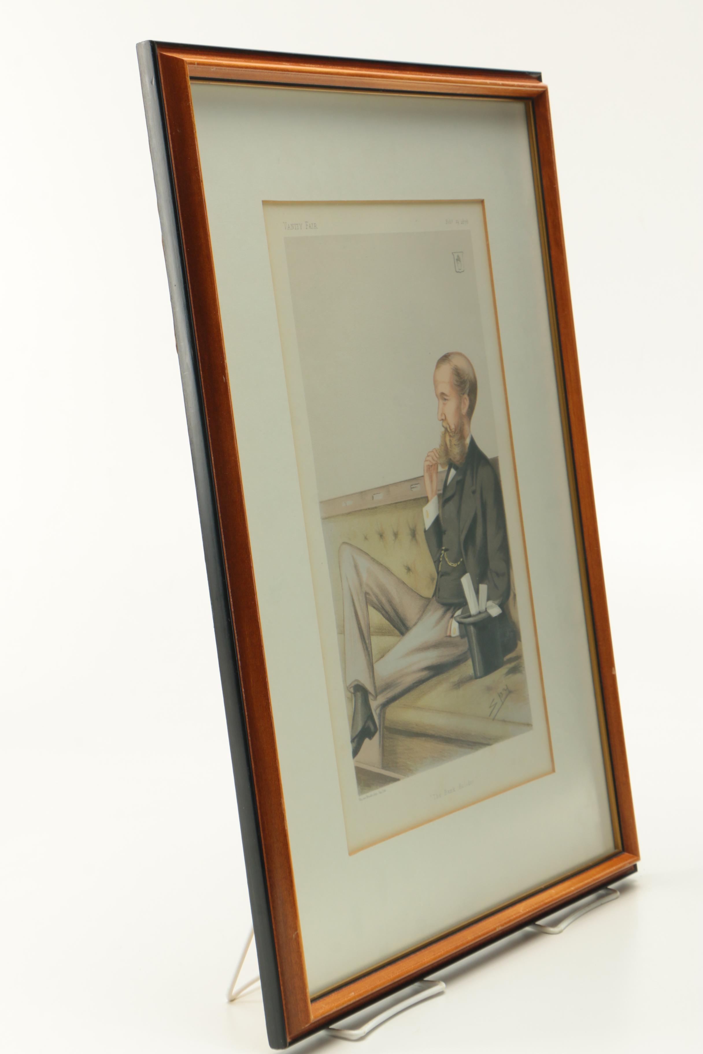 Antique Vanity Fair Spy Cartoon Lithograph on Paper "The Bank Holiday"