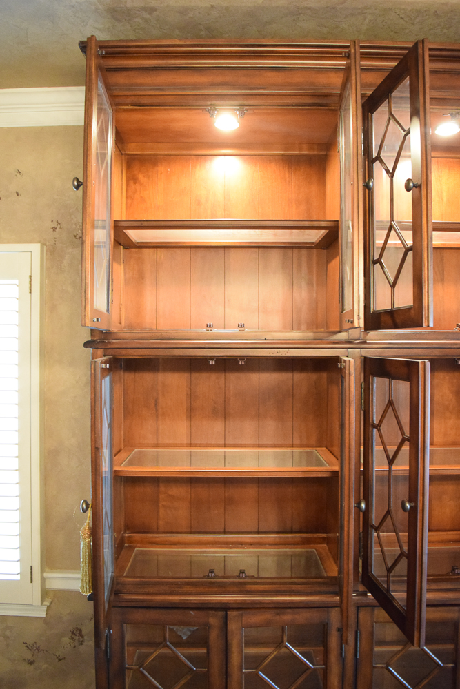 Tall Glass Front Lighted China Cabinet
