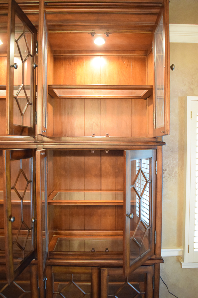 Tall Glass Front Lighted China Cabinet