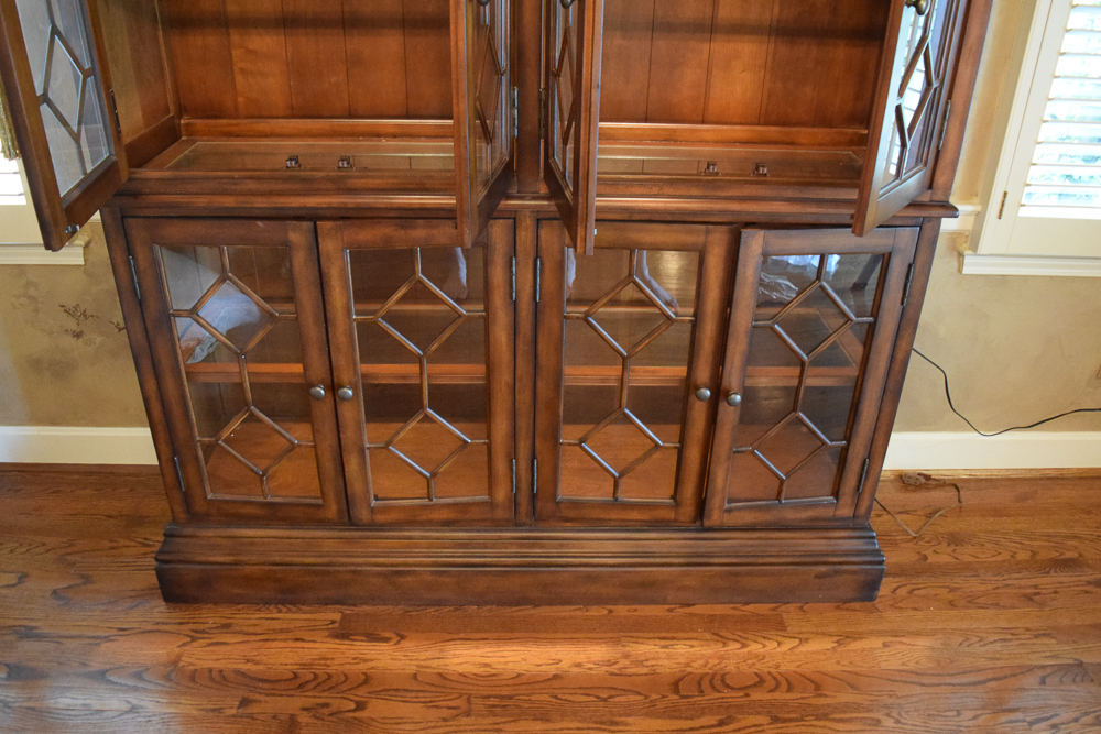 Tall Glass Front Lighted China Cabinet