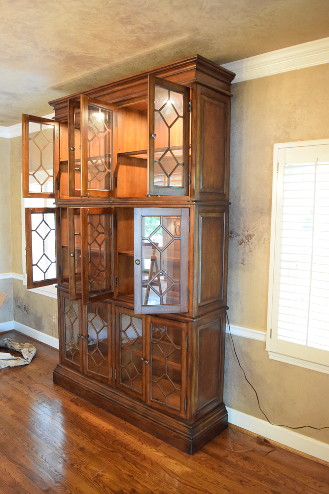 Tall Glass Front Lighted China Cabinet