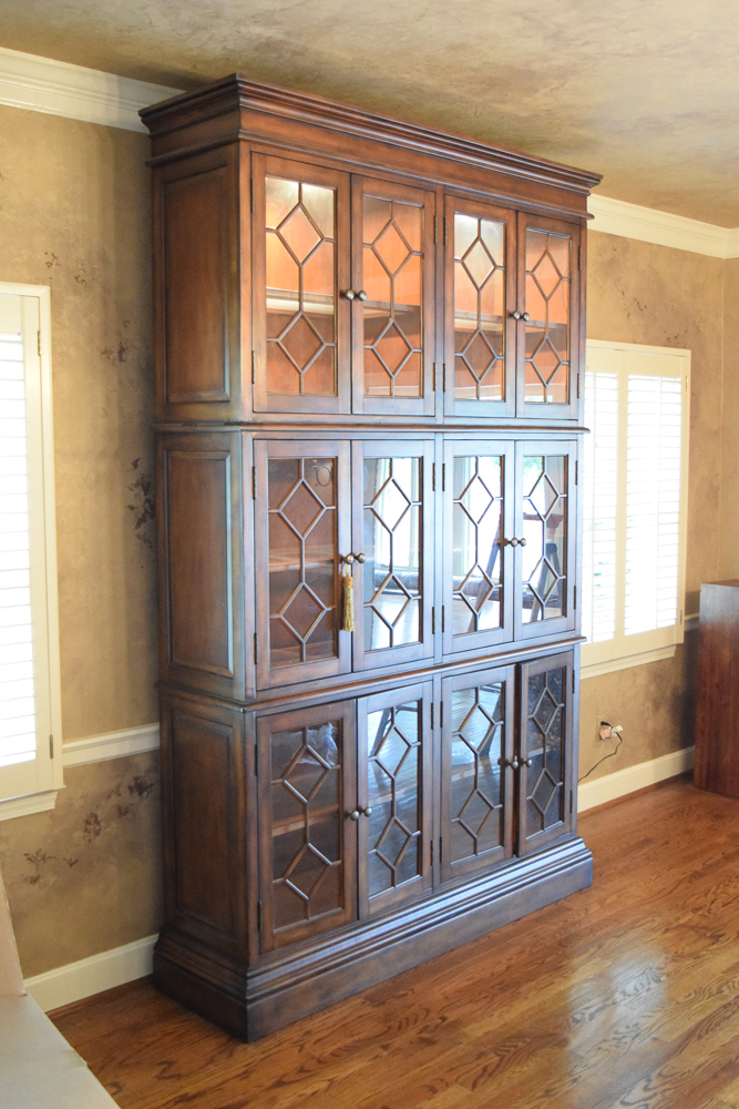Tall Glass Front Lighted China Cabinet