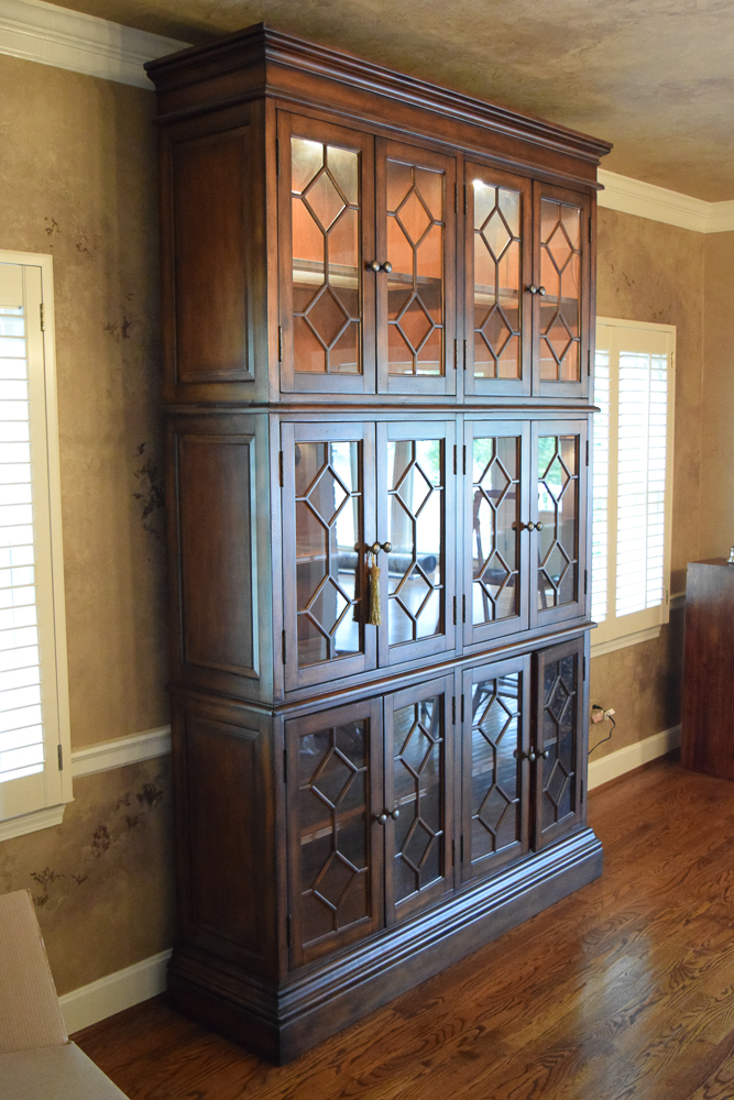 Tall Glass Front Lighted China Cabinet