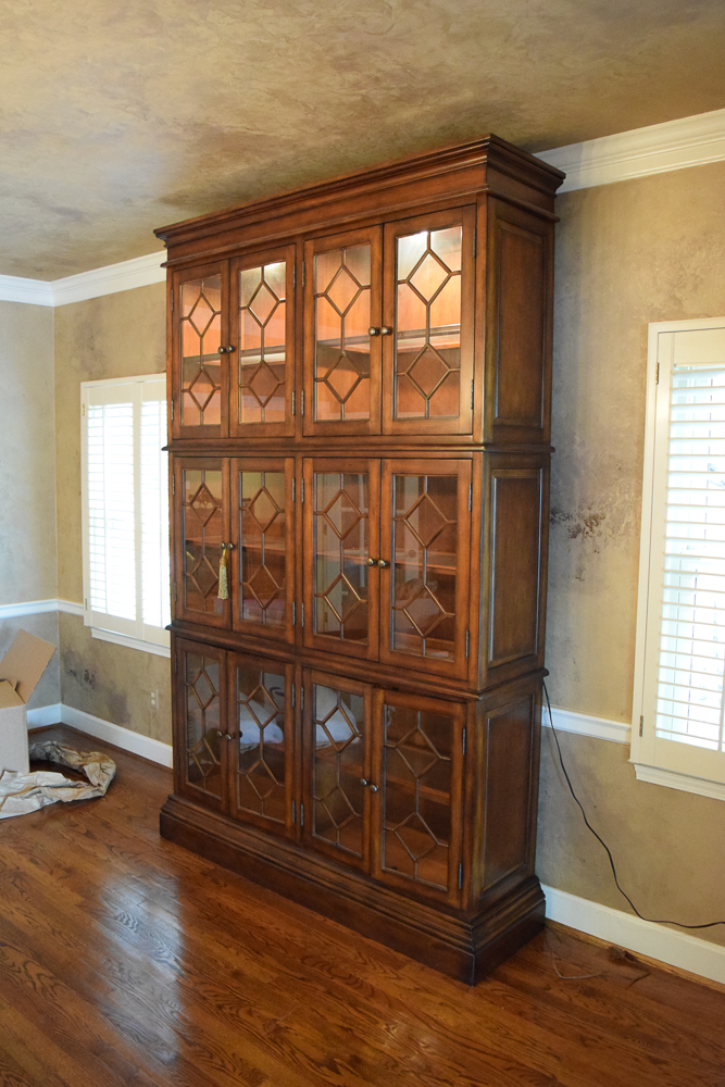 Tall Glass Front Lighted China Cabinet