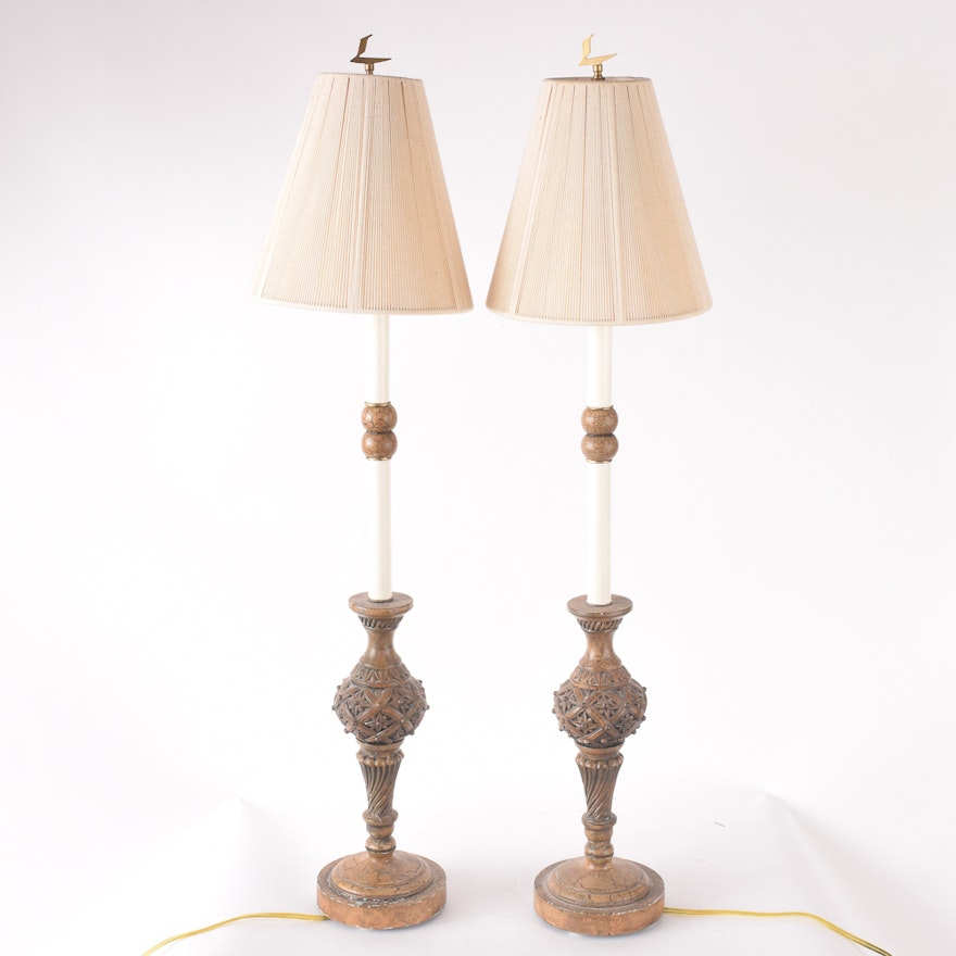Tall Columnar Style Table Lamps